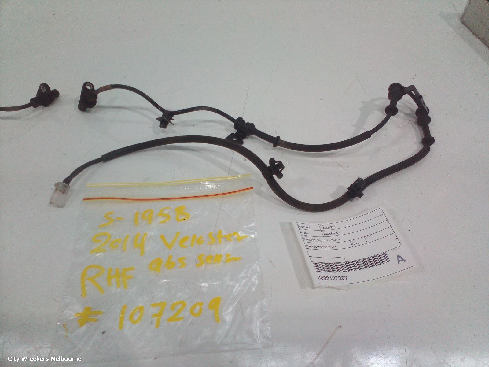HYUNDAI VELOSTER ABS SENSOR, RH FRONT, FS, 12/2011 - 02/2018