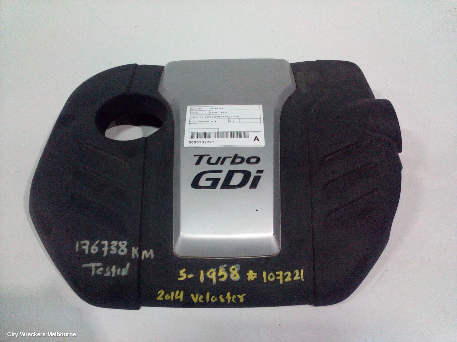 HYUNDAI VELOSTER ENGINE COVER, PETROL, 1.6, G4FJ, TURBO, FS, 07/2012 - 02/2018