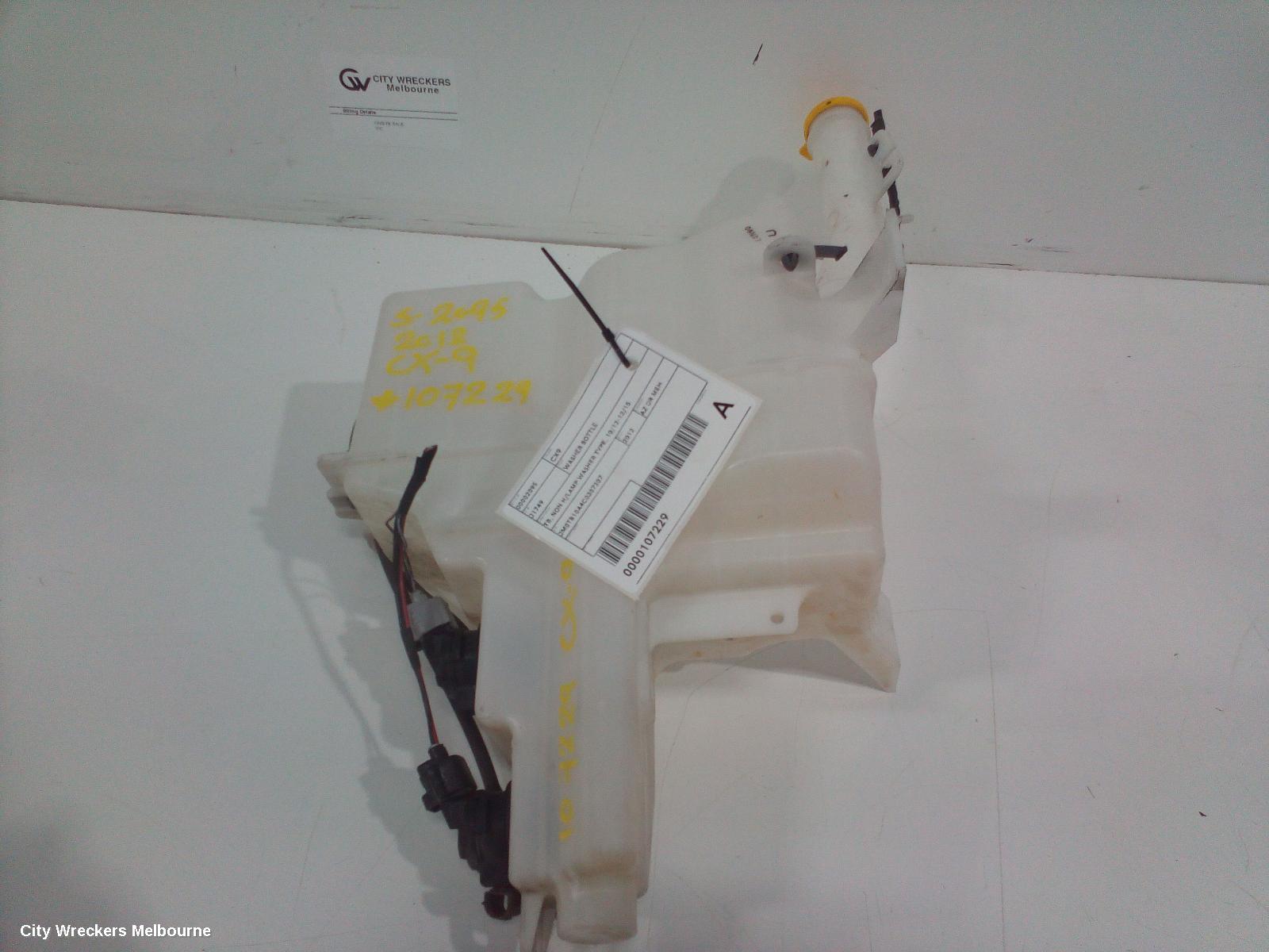 MAZDA CX9 WASHER BOTTLE, TB, NON H/LAMP WASHER TYPE, 10/2012 - 12/2015