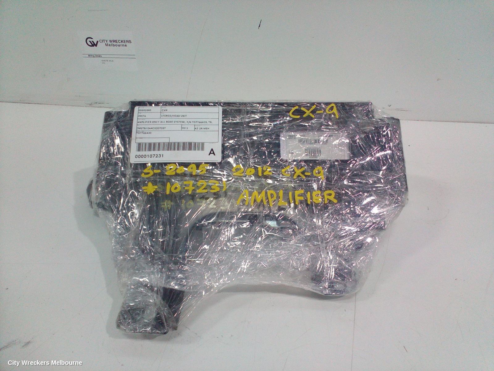 MAZDA CX9 RADIO/CD/DVD/SAT/TV, AMPLIFIER ONLY (ALL BOSE SYSTEM), P/N TD7766A20, TB, 12/2007 - 12/2015