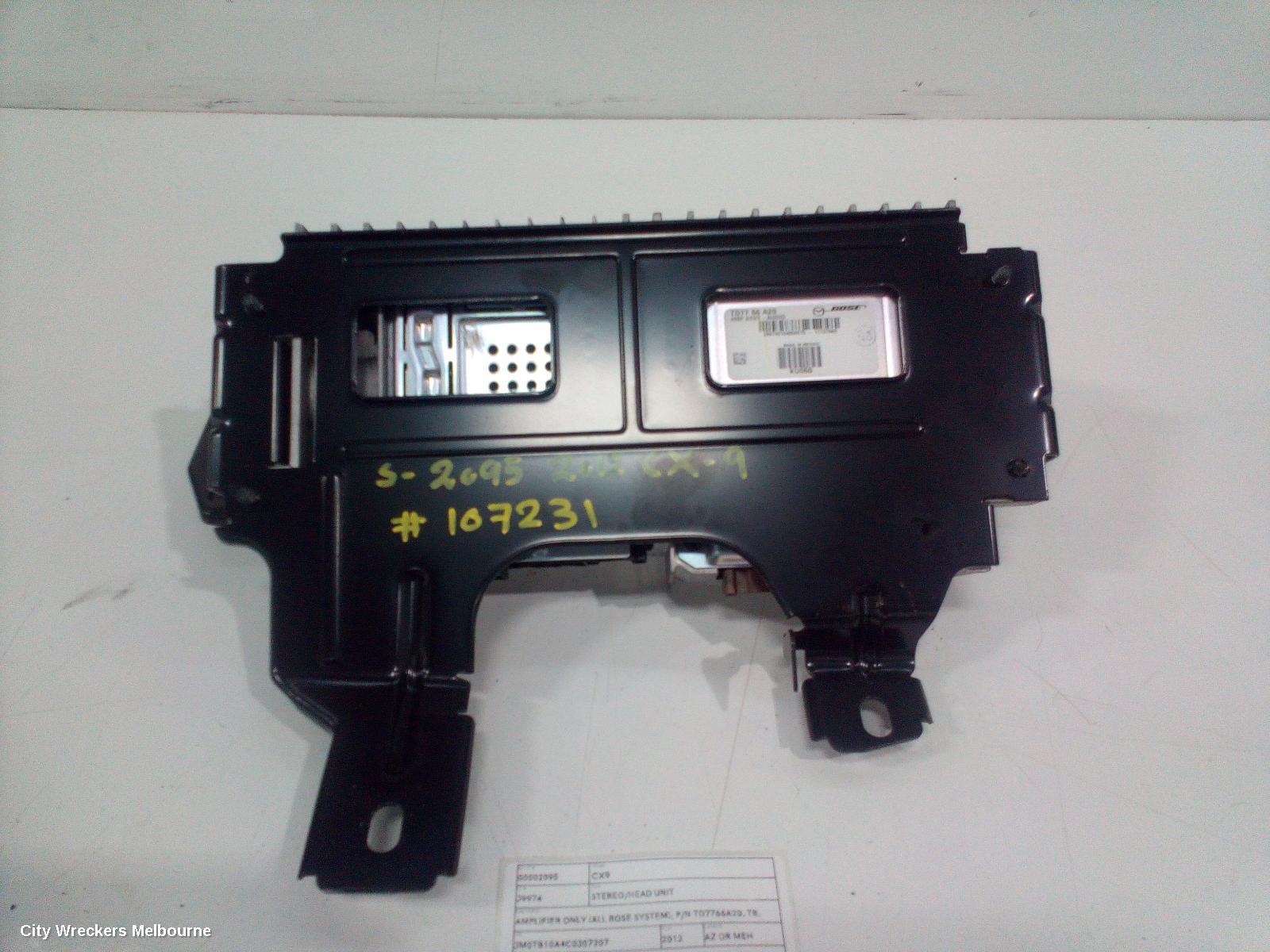 MAZDA CX9 RADIO/CD/DVD/SAT/TV, AMPLIFIER ONLY (ALL BOSE SYSTEM), P/N TD7766A20, TB, 12/2007 - 12/2015