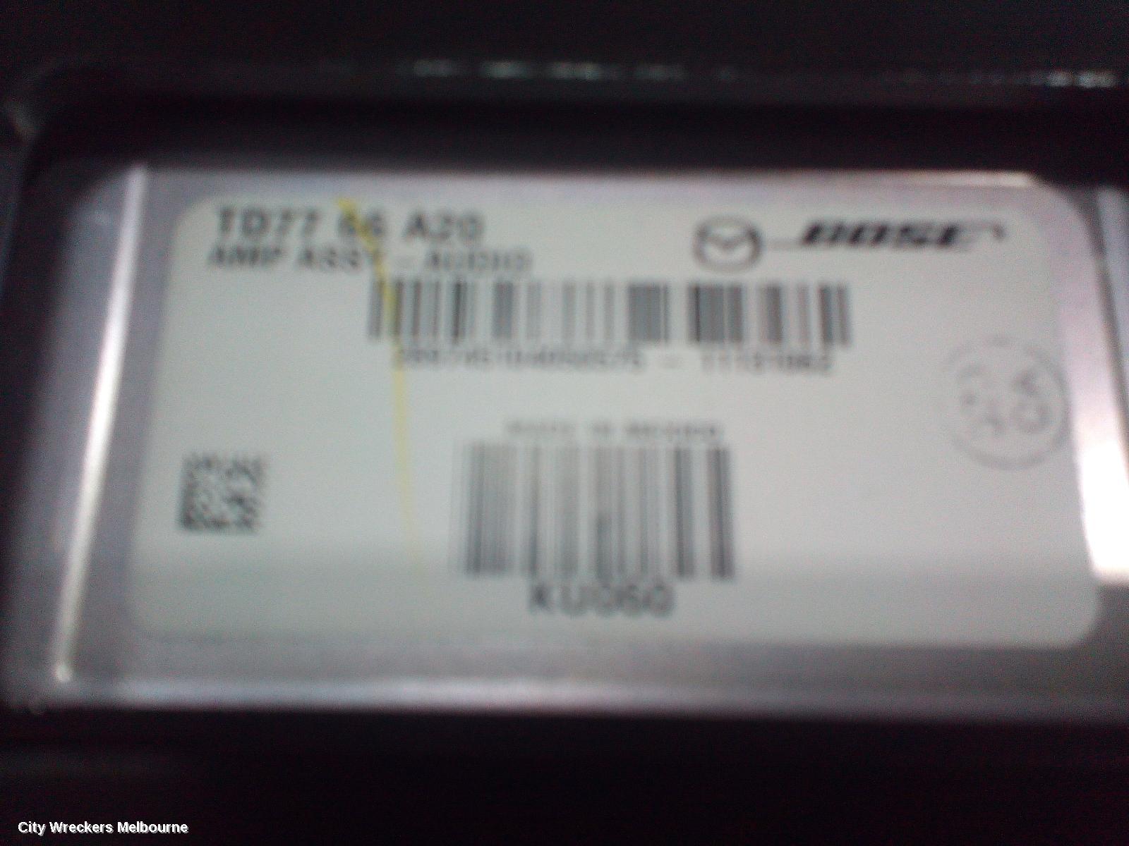 MAZDA CX9 RADIO/CD/DVD/SAT/TV, AMPLIFIER ONLY (ALL BOSE SYSTEM), P/N TD7766A20, TB, 12/2007 - 12/2015