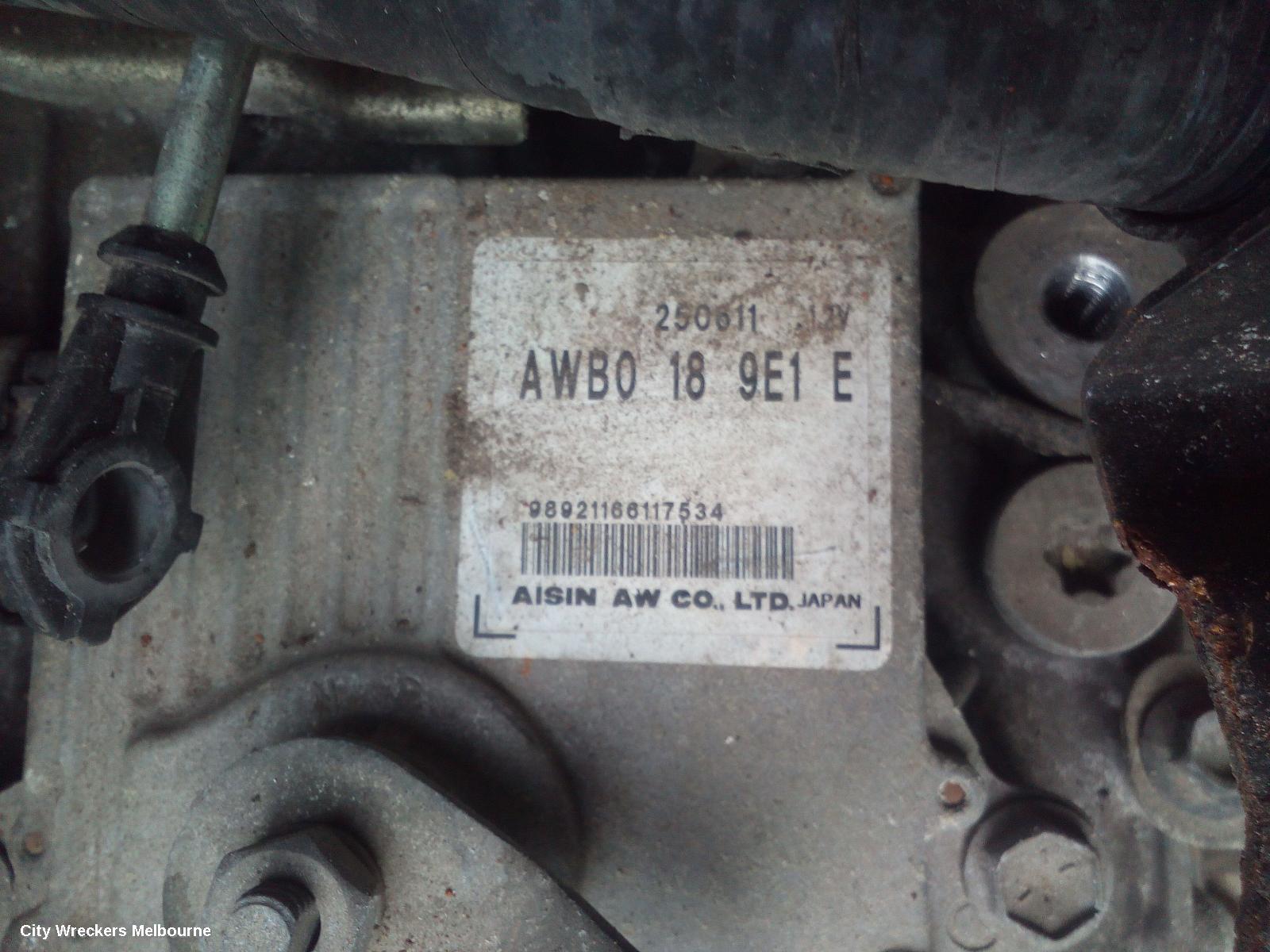 MAZDA CX9 TRANS/GEARBOX, AUTO, FWD, PETROL, 3.7, TB, 06/2011 - 12/2015
