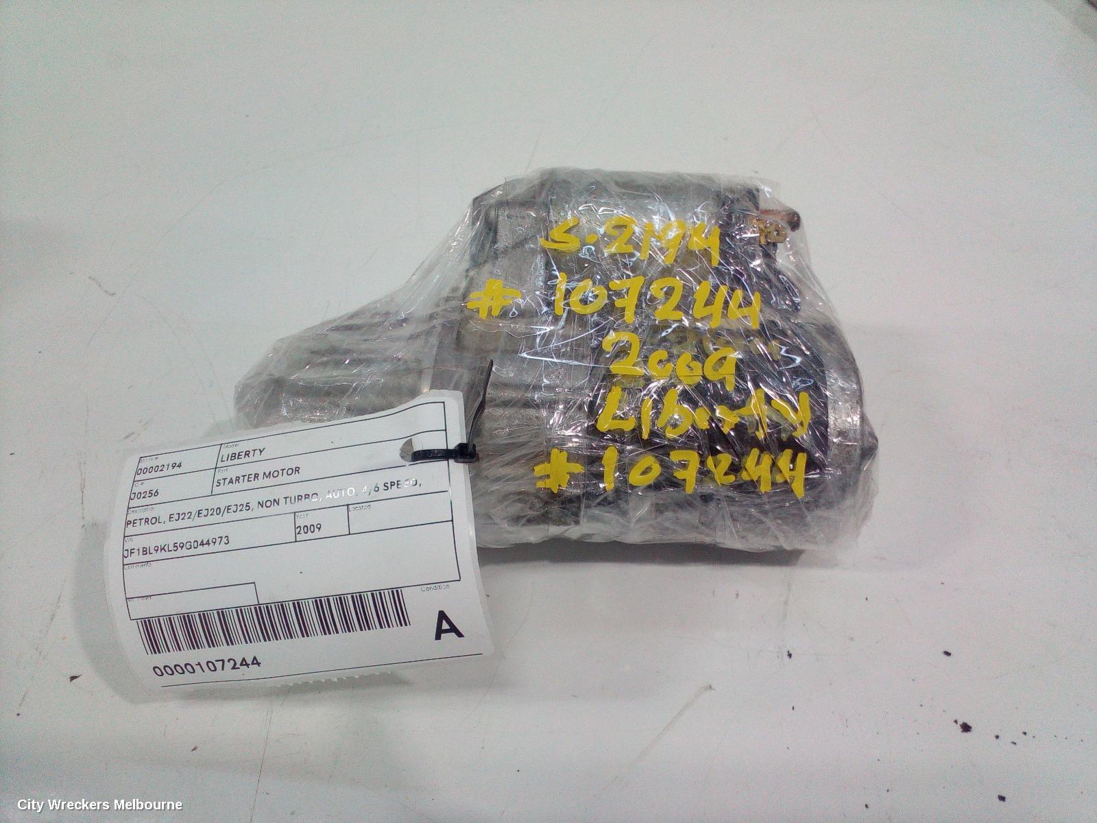SUBARU LIBERTY STARTER, PETROL, EJ22/EJ20/EJ25, NON TURBO, AUTO, 4/6 SPEED, SERIES 1-5TH GEN, 12/1989 - 11/2014