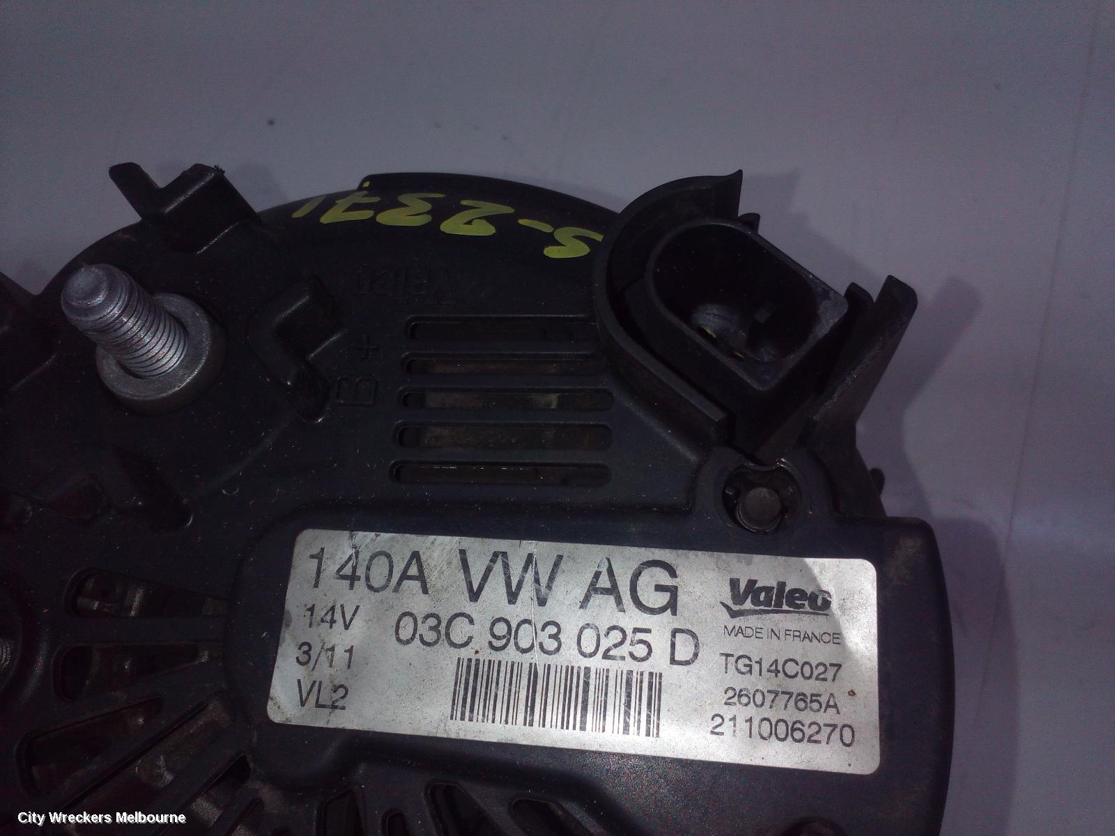 VOLKSWAGEN GOLF ALTERNATOR, PETROL, 1.4, BOSCH 140AMP, GEN 6, 10/2008 - 01/2016