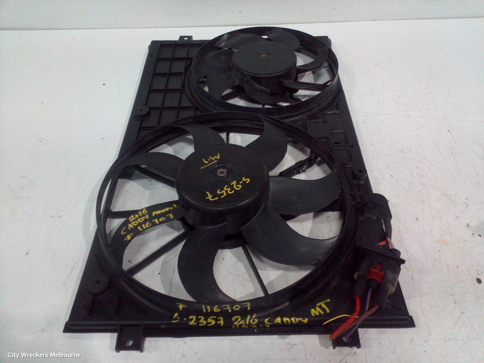 VOLKSWAGEN CADDY FAN, DUAL FAN ASSY, 1.2/1.4, PETROL, 2KN, 07/2015 - 02/2021