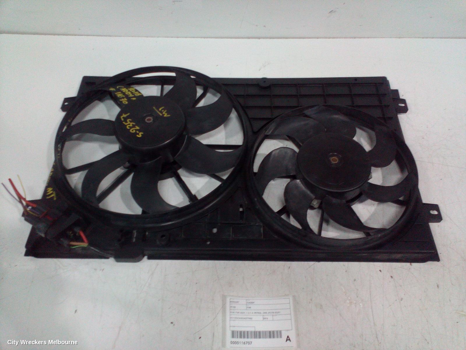 VOLKSWAGEN CADDY FAN, DUAL FAN ASSY, 1.2/1.4, PETROL, 2KN, 07/2015 - 02/2021