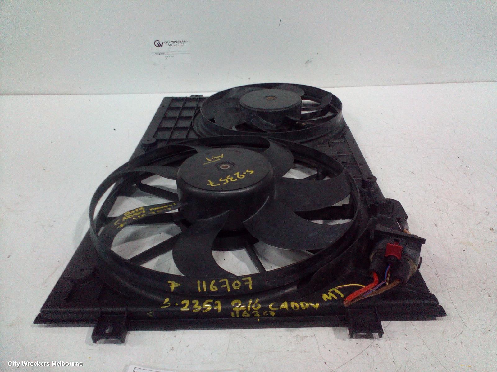 VOLKSWAGEN CADDY FAN, DUAL FAN ASSY, 1.2/1.4, PETROL, 2KN, 07/2015 - 02/2021