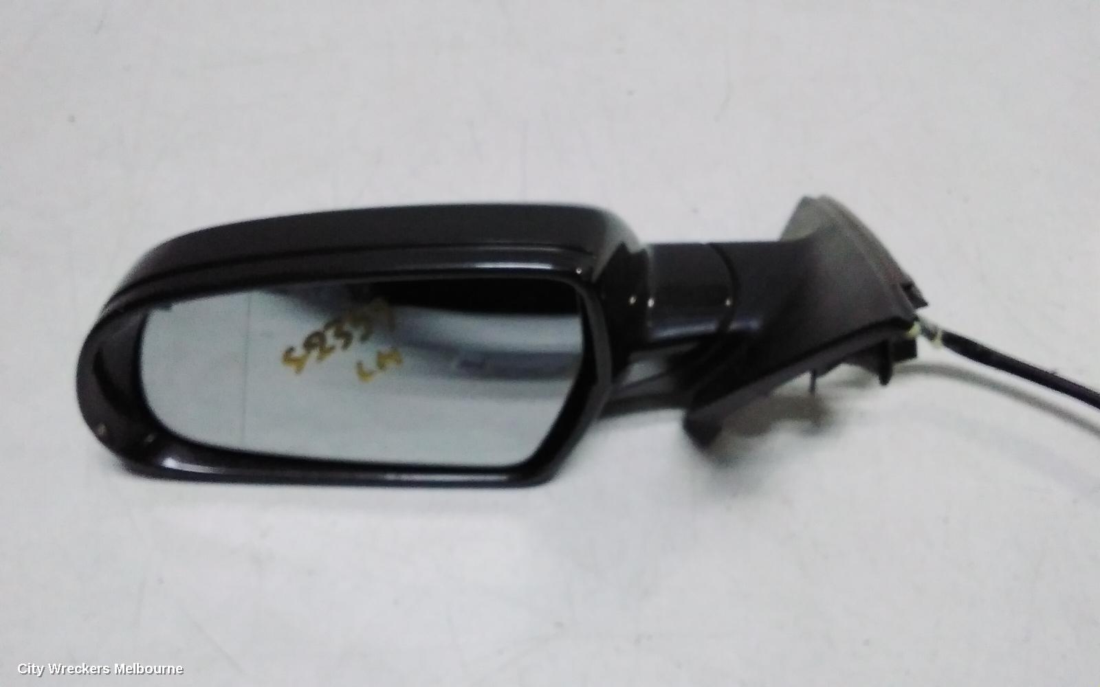 AUDI A4 LEFT DOOR MIRROR, B8 8K, A4/S4, MANUAL FOLD, NO LANE CHANGE ASSIST TYPE, 2 PLUG (6/2 WIRE), 05/2009 - 01/2016