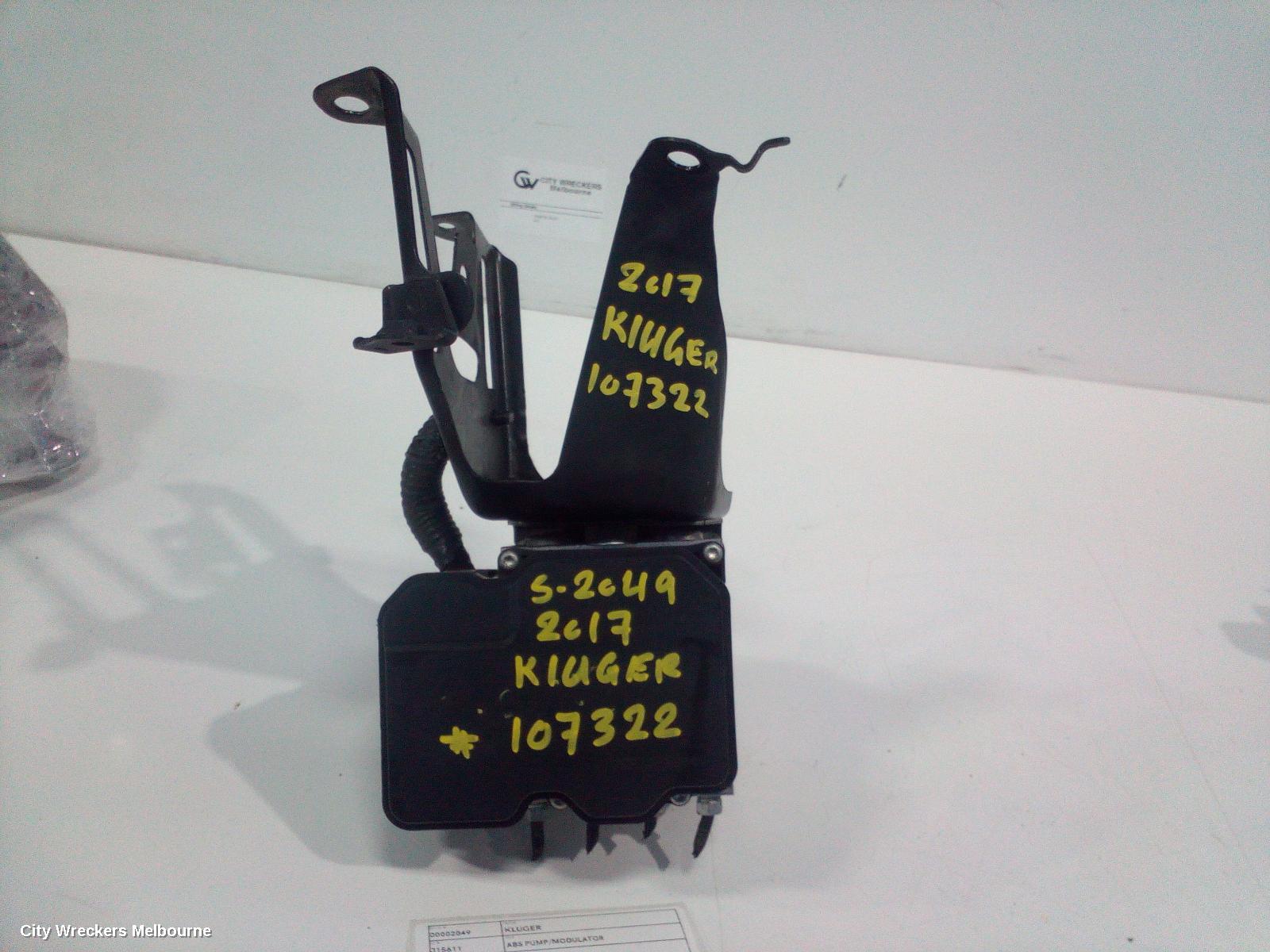 TOYOTA KLUGER ABS PUMP/MODULATOR, XU50 SERIES, 02/2017 - 02/2021