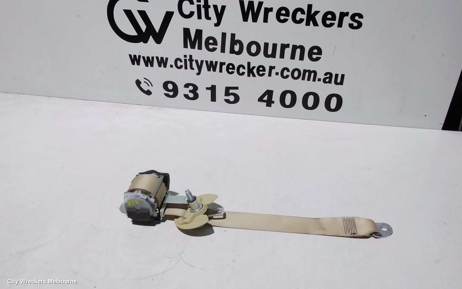 TOYOTA KLUGER SEATBELT/STALK, RH REAR 2ND ROW, SEAT BELT ONLY, GSU50-GSU55, 12/2013 - 02/2021