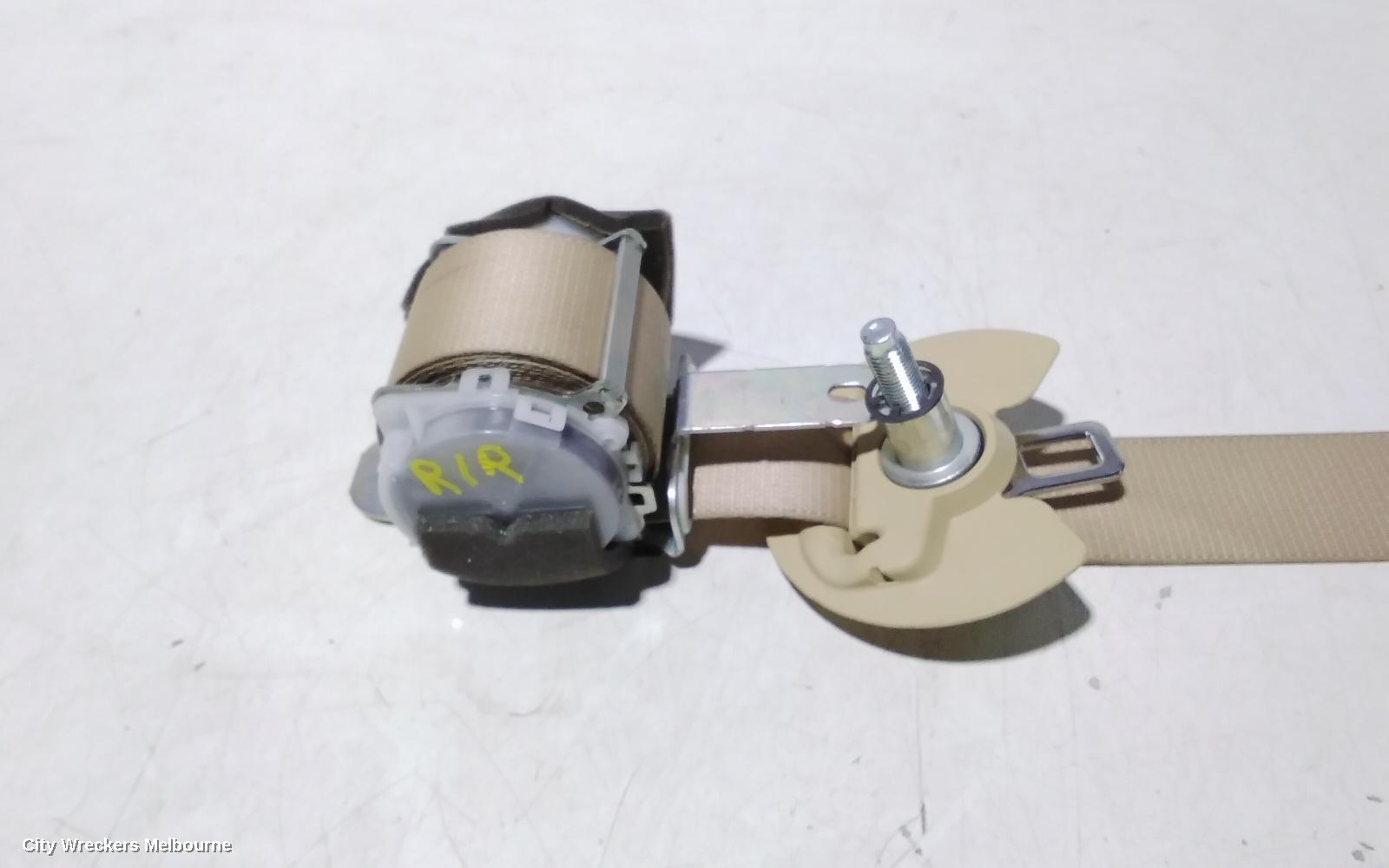 TOYOTA KLUGER SEATBELT/STALK, RH REAR 2ND ROW, SEAT BELT ONLY, GSU50-GSU55, 12/2013 - 02/2021