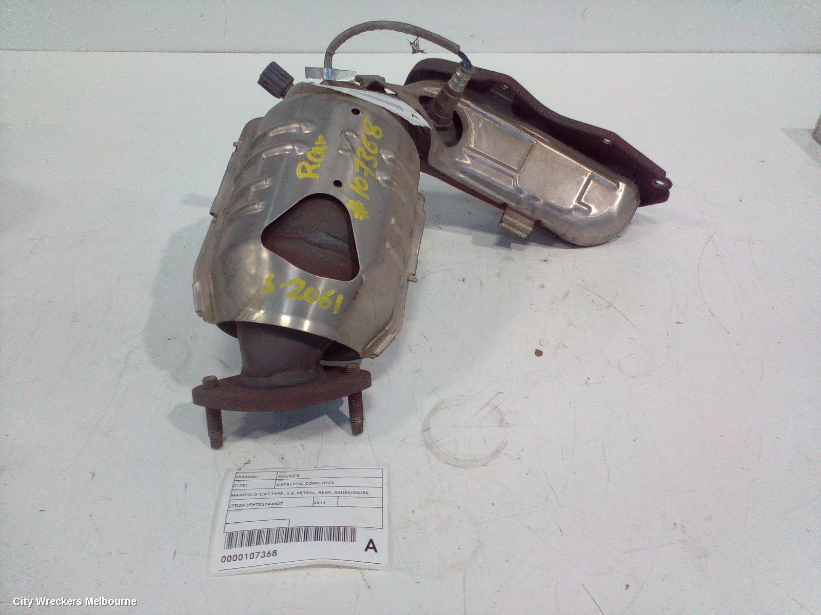 TOYOTA KLUGER OXYGEN SENSOR, XU50 SERIES, 03/2014 - 02/2021