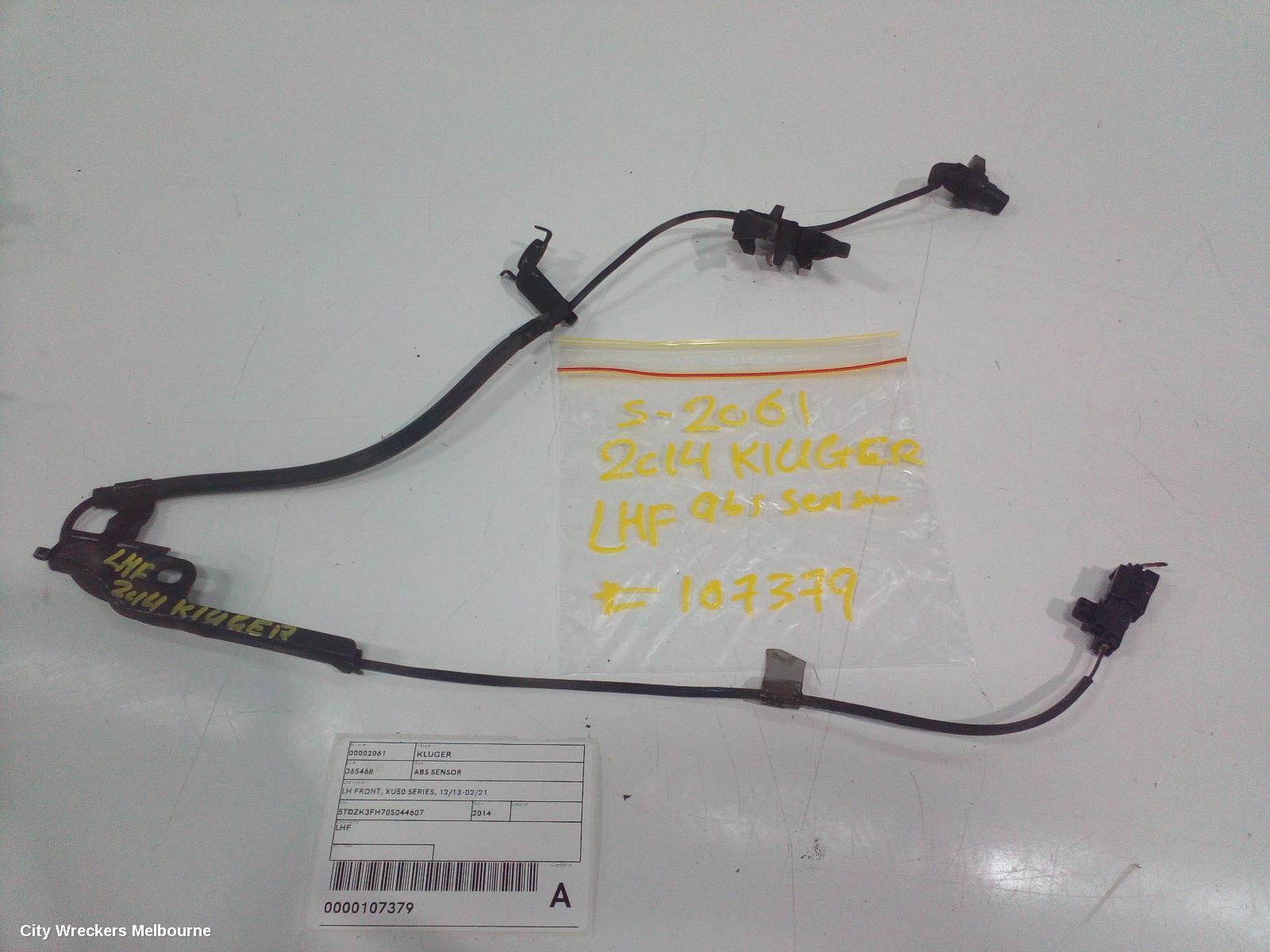 TOYOTA KLUGER ABS SENSOR, LH FRONT, XU50 SERIES, 12/2013 - 02/2021