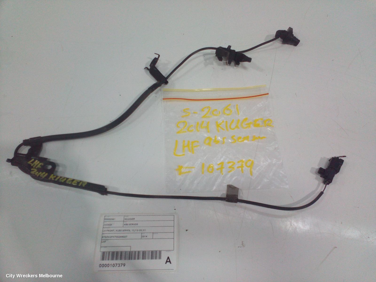 TOYOTA KLUGER ABS SENSOR, LH FRONT, XU50 SERIES, 12/2013 - 02/2021