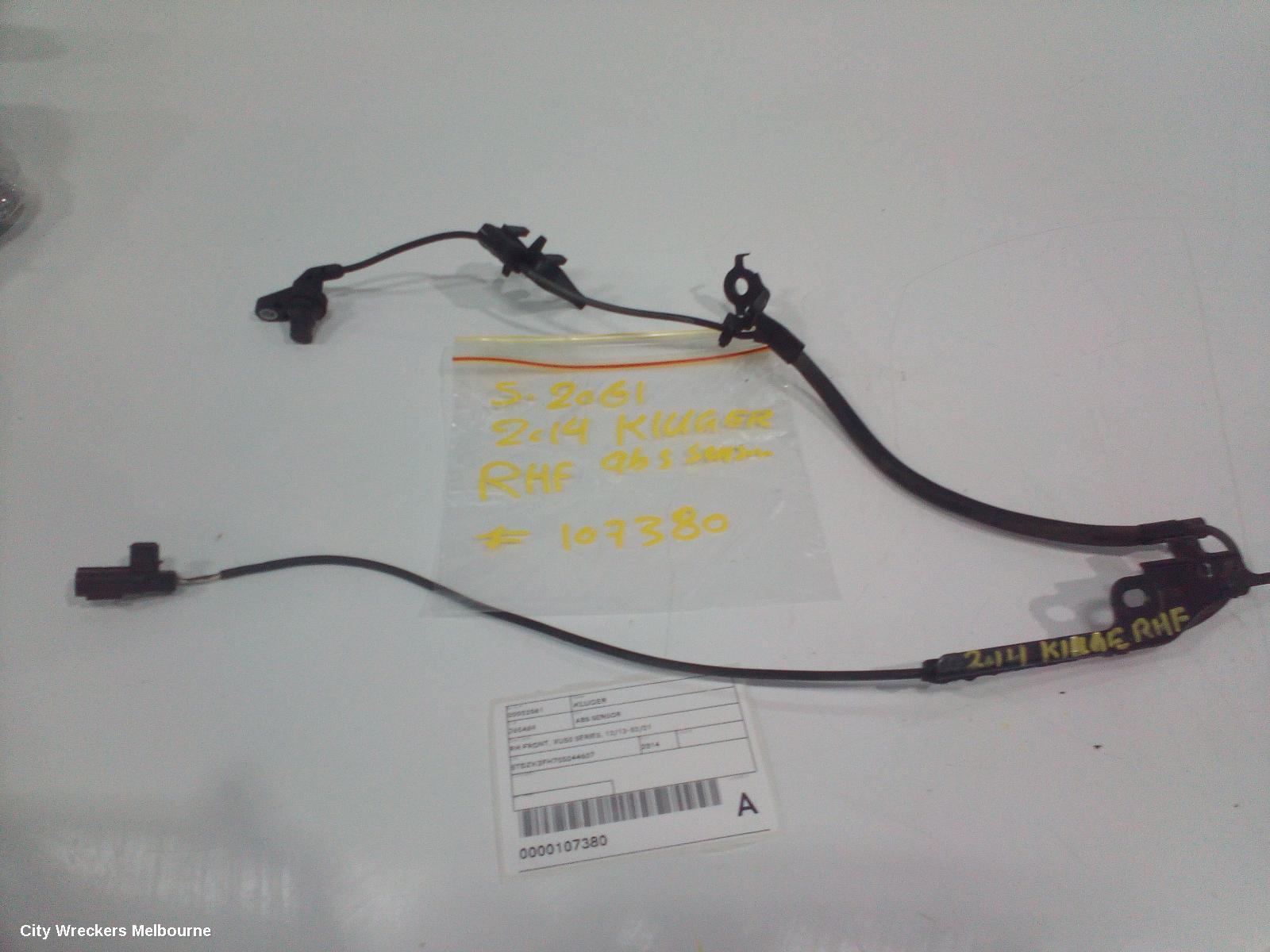 TOYOTA KLUGER ABS SENSOR, RH FRONT, XU50 SERIES, 12/2013 - 02/2021