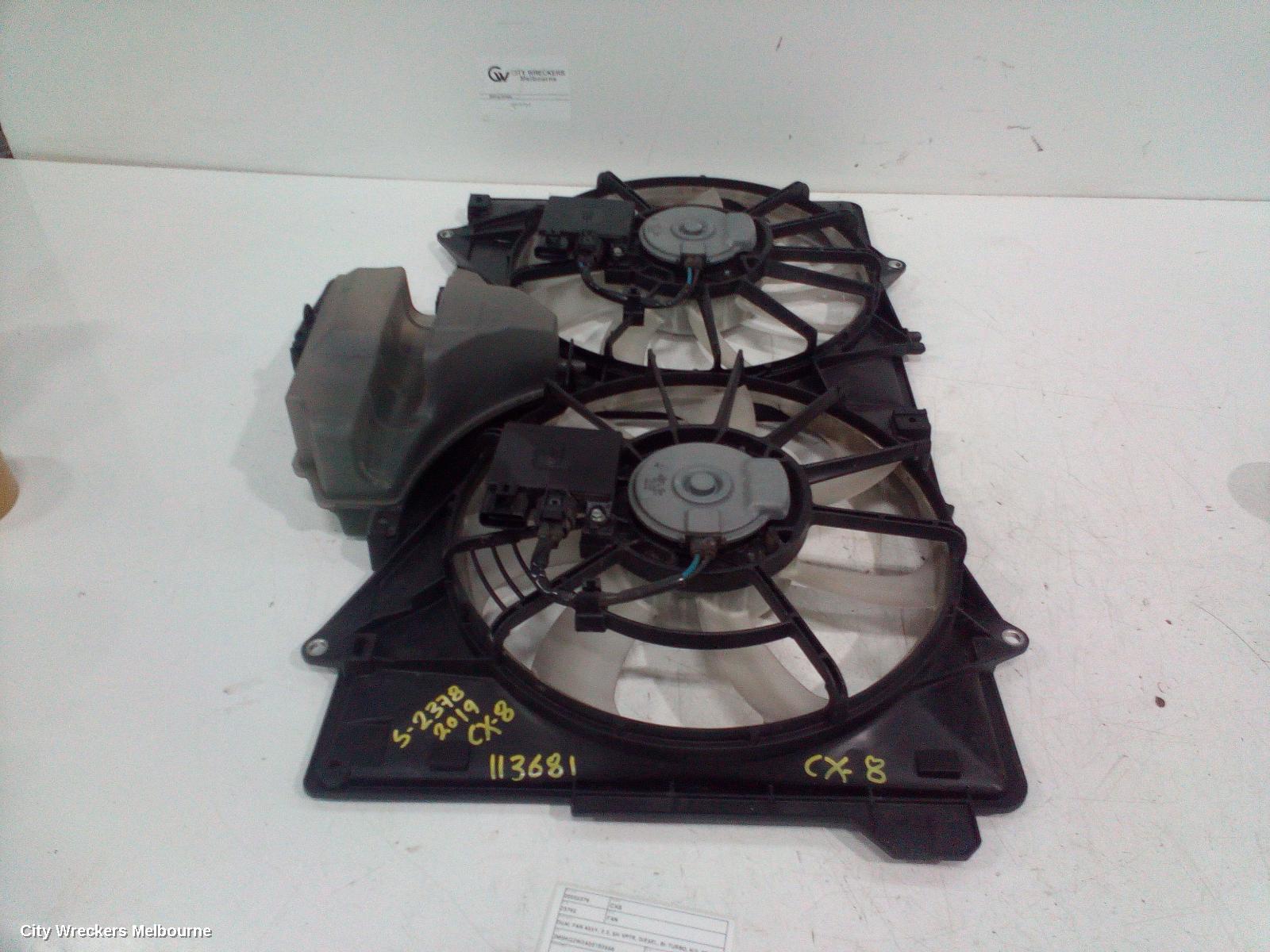 MAZDA CX8 FAN, DUAL FAN ASSY, 2.2, SH-VPTR, DIESEL, BI-TURBO, KG, 05/2018 ONWARDS