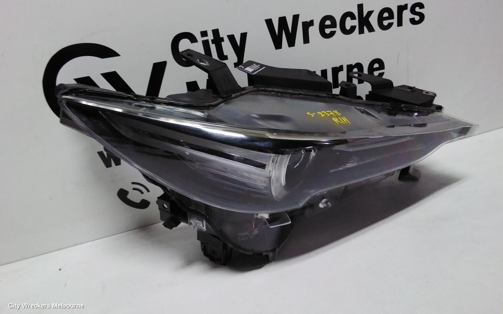 MAZDA CX8 RIGHT HEADLAMP, KG, LED, NON AFS & W/ ADAPTIVE, W/ DAYTIME RUNNING LAMP TYPE, 05/2018 ONWARDS