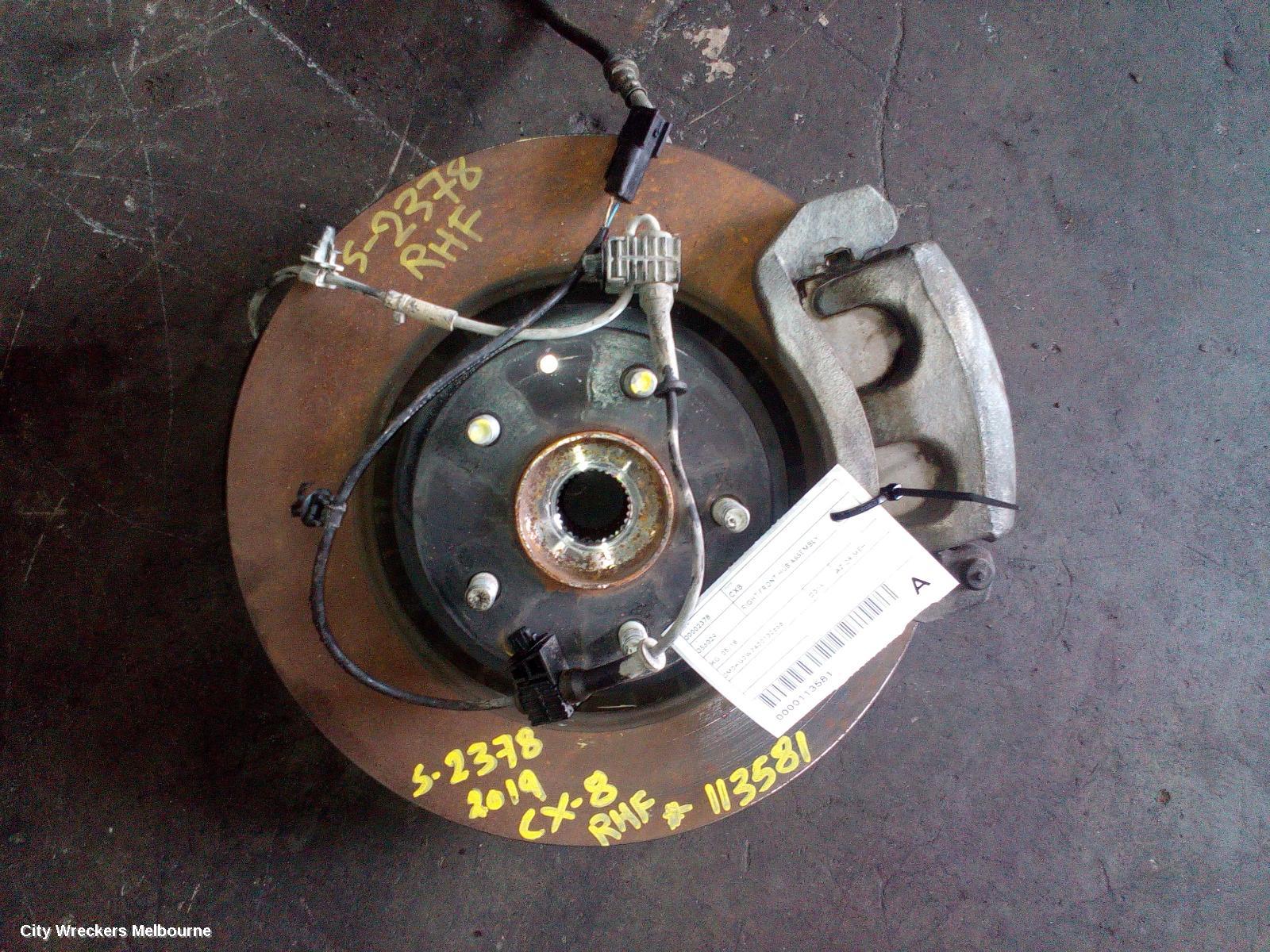 MAZDA CX8 RIGHT FRONT HUB ASSEMBLY, KG, 05/2018 - 12/2023