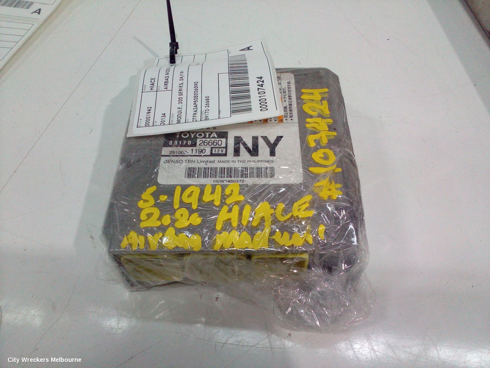 TOYOTA HIACE AIRBAG MODULE/SENSOR, MODULE, 300 SERIES, 04/2019 ONWARDS