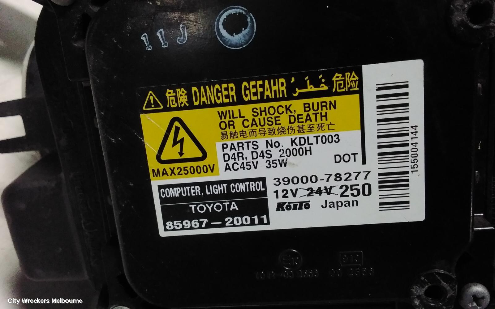 TOYOTA TARAGO RIGHT HEADLAMP, ACR50R, XENON TYPE, 12/2008 - 06/2020
