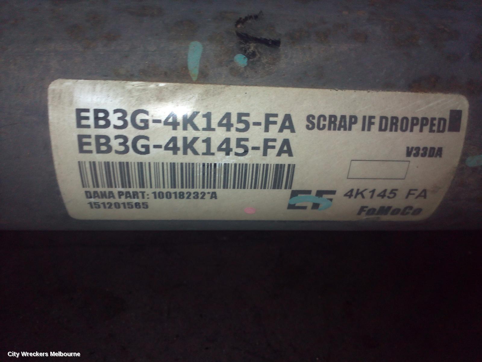 FORD RANGER REAR DRIVE SHAFT, 2.2/3.2, DIESEL, AUTO T/M, 2WD, PX SERIES 1-3, 06/2011 - 04/2022
