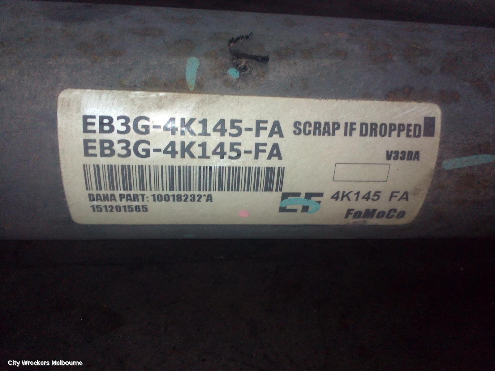 FORD RANGER REAR DRIVE SHAFT, 2.2/3.2, DIESEL, AUTO T/M, 2WD, PX SERIES 1-3, 06/2011 - 04/2022