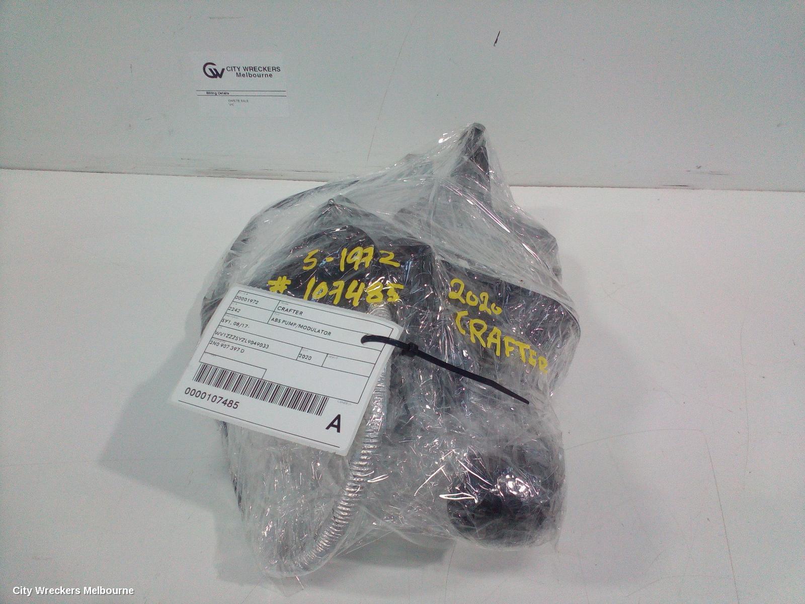 VOLKSWAGEN CRAFTER ABS PUMP/MODULATOR, SY1, 08/2017 ONWARDS