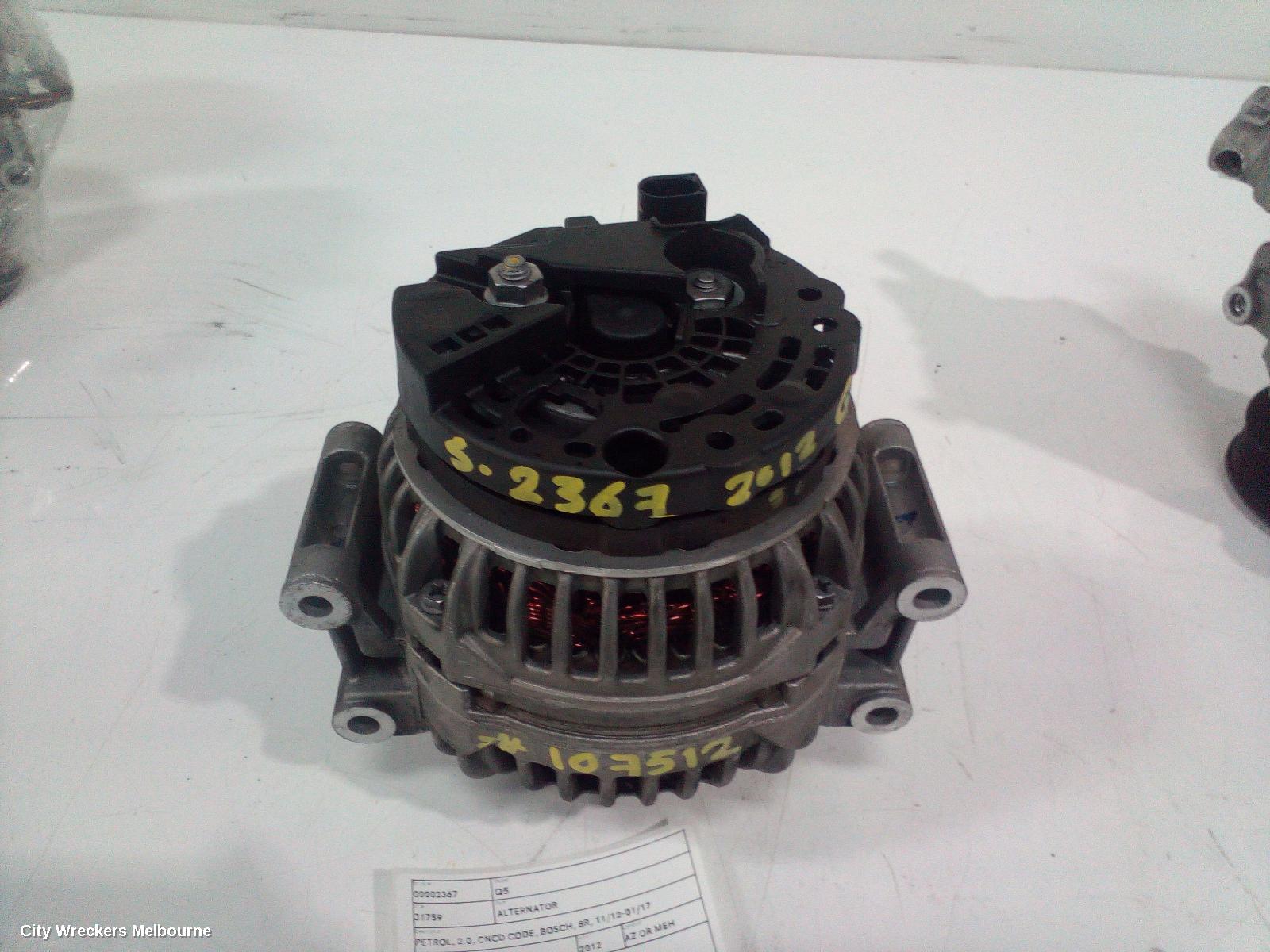 AUDI Q5 ALTERNATOR, PETROL, 2.0, CNCD CODE, BOSCH, 8R, 11/2012 - 01/2017
