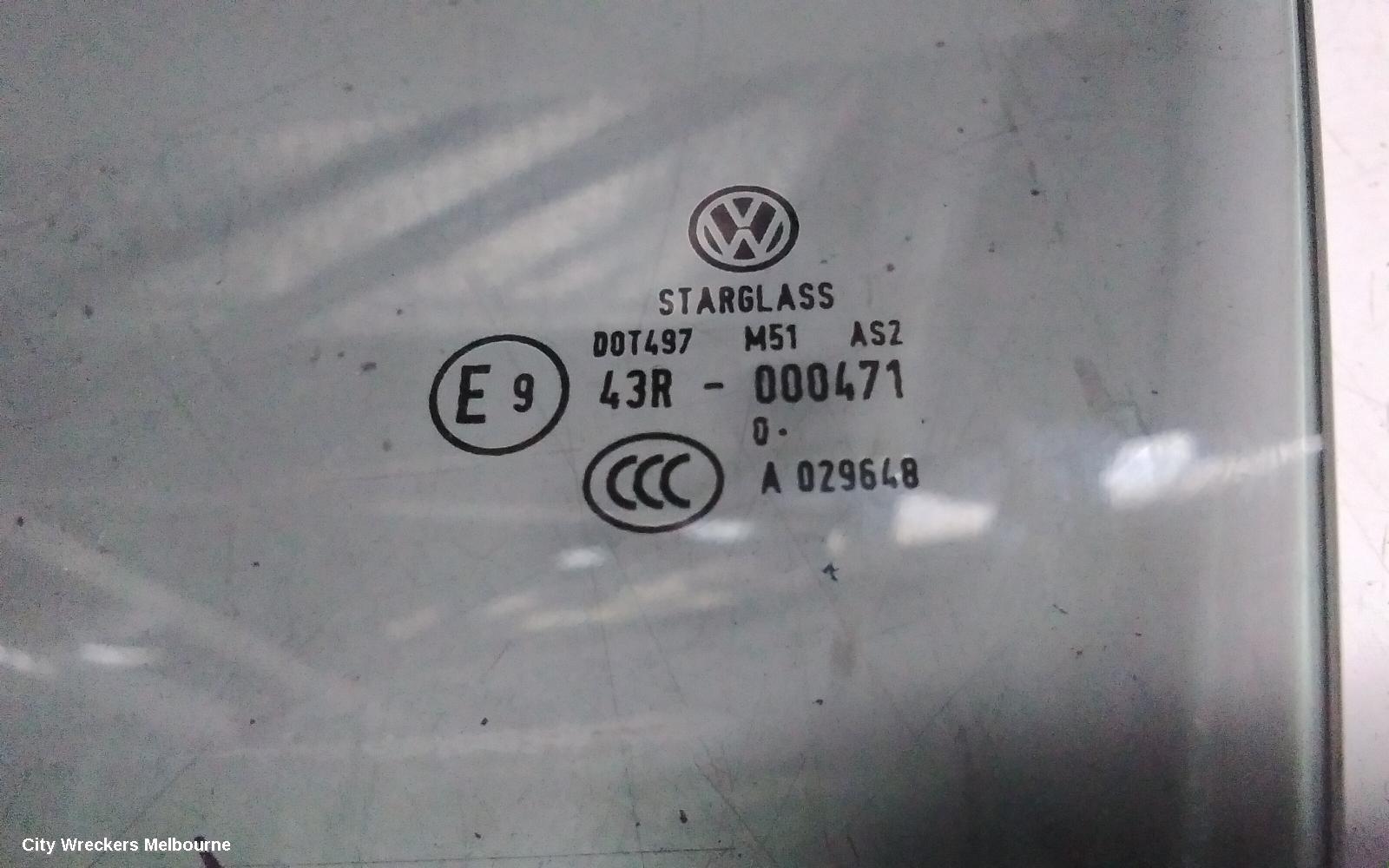 VOLKSWAGEN EOS LEFT FRONT DOOR WINDOW, 1F, 02/2007 - 12/2014