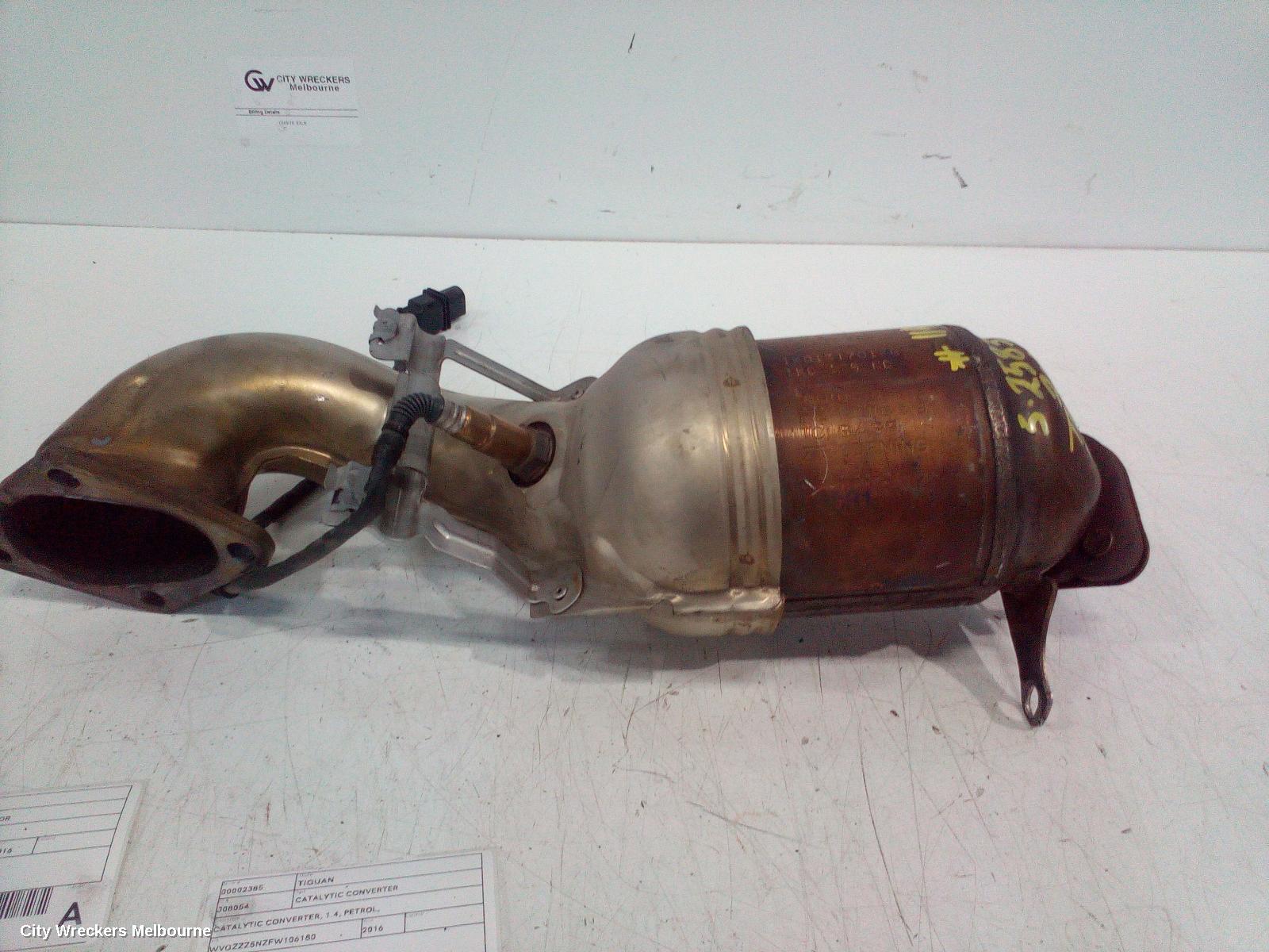 VOLKSWAGEN TIGUAN CATALYTIC CONVERTER, CATALYTIC CONVERTER, 1.4, PETROL, CAVD/CTHA/CAVA/CTHD CODE, 5N, 07/2011 - 08/2016