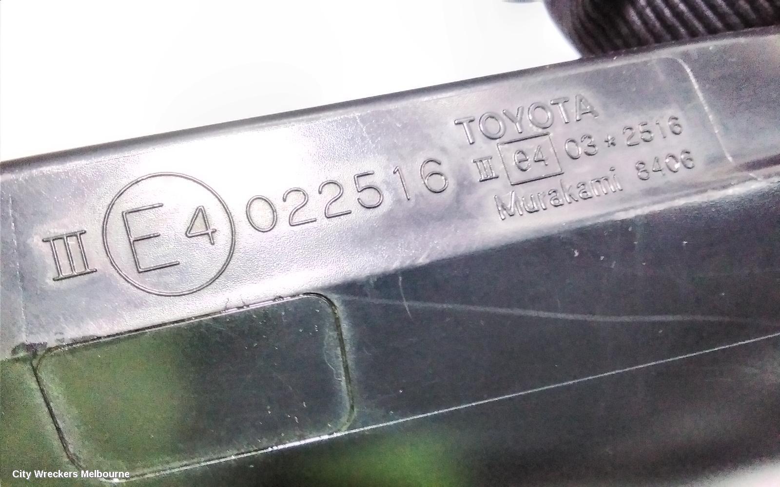 TOYOTA KLUGER LEFT DOOR MIRROR, GSU40-GSU45, COLOUR CODED, NON PUDDLE LIGHT TYPE, 05/2007 - 07/2010