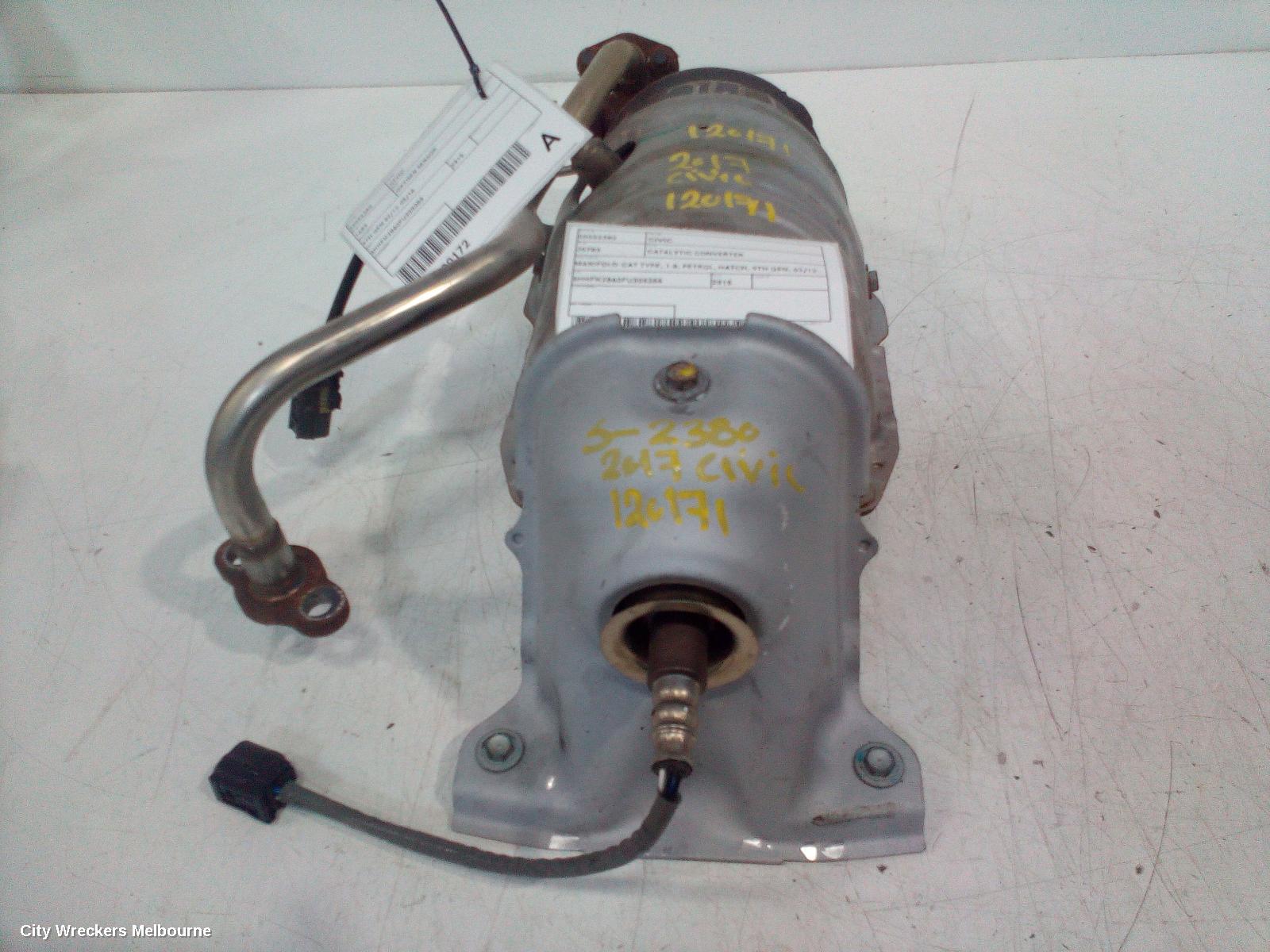 HONDA CIVIC CATALYTIC CONVERTER, MANIFOLD-CAT TYPE, 1.8, PETROL, HATCH, 9TH GEN, 02/2012 - 04/2016