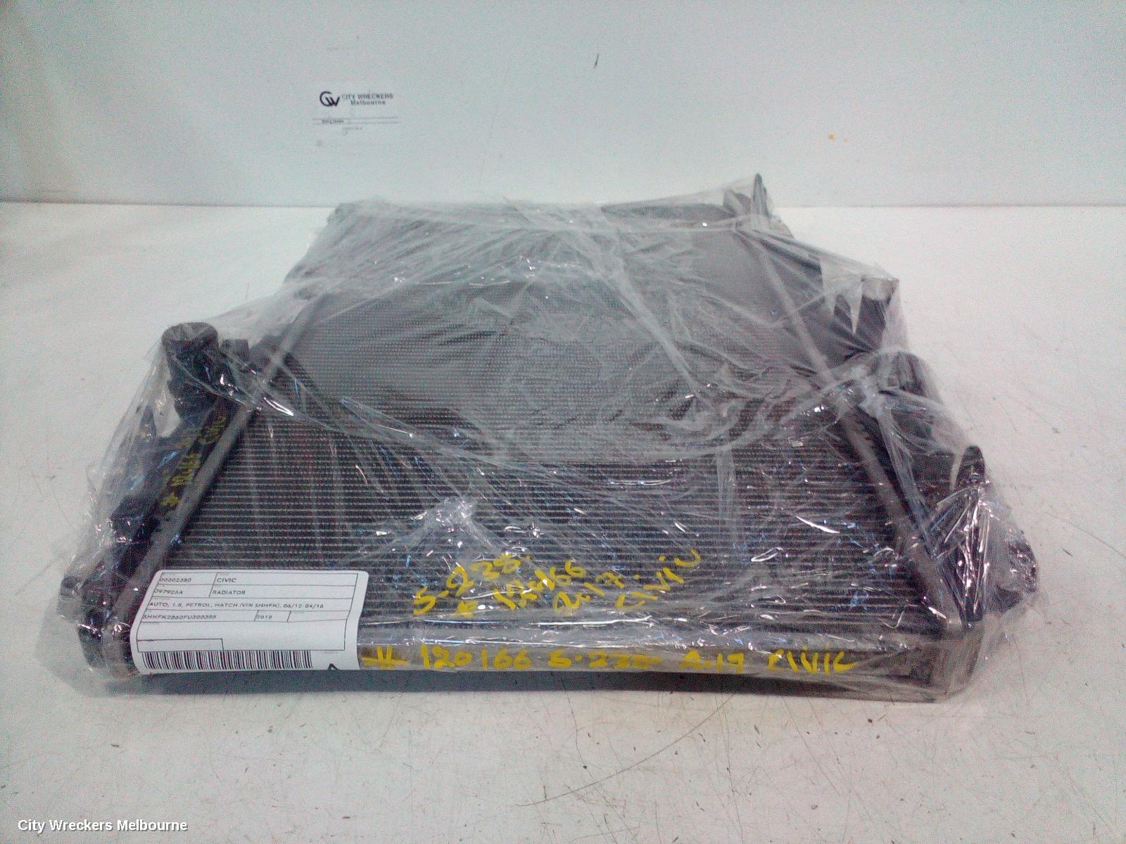 HONDA CIVIC RADIATOR, AUTO, 1.8, PETROL, HATCH (VIN SHHFK), 06/2012 - 04/2016