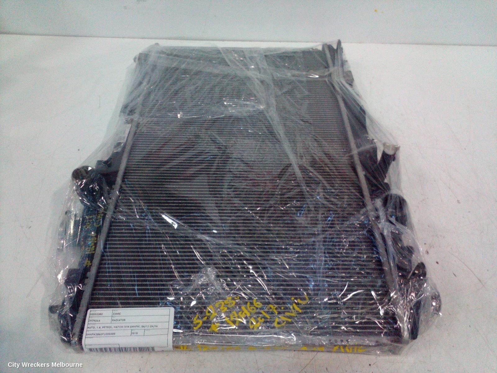 HONDA CIVIC RADIATOR, AUTO, 1.8, PETROL, HATCH (VIN SHHFK), 06/2012 - 04/2016
