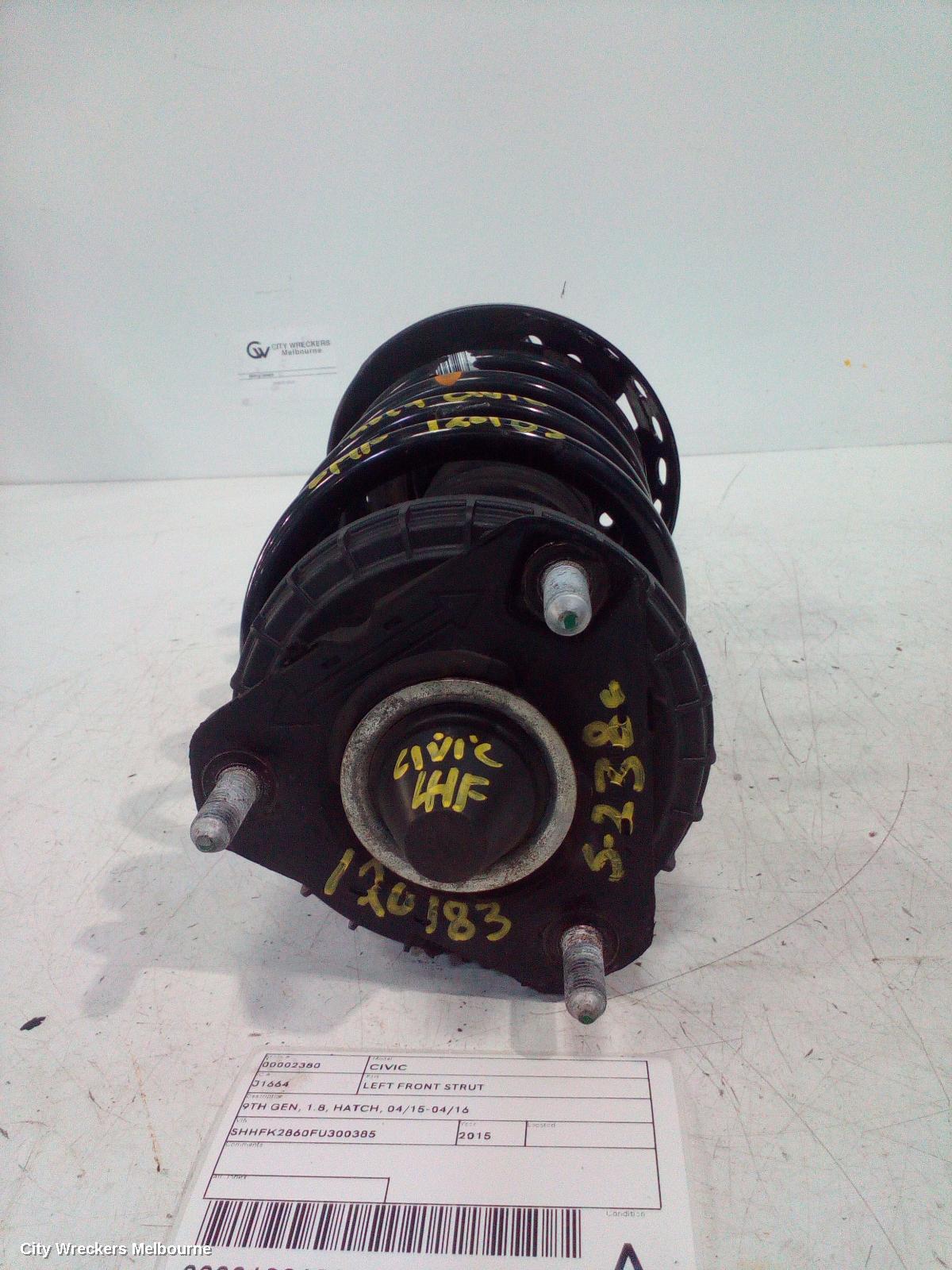 HONDA CIVIC LEFT FRONT STRUT, 9TH GEN, 1.8, HATCH, 04/2015 - 04/2016