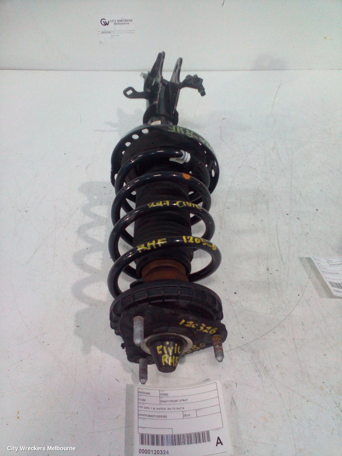 HONDA CIVIC RIGHT FRONT STRUT, 9TH GEN, 1.8, HATCH, 04/2015 - 04/2016