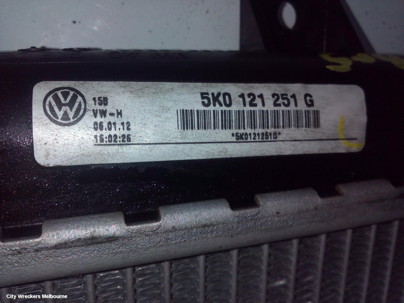 VOLKSWAGEN GOLF RADIATOR, PRIMARY RADIATOR (CLOSEST TO ENGINE), AUTO/MANUAL, 1.4, PETROL, CAVD CODE, GEN 6, 10/2008 - 01/2016