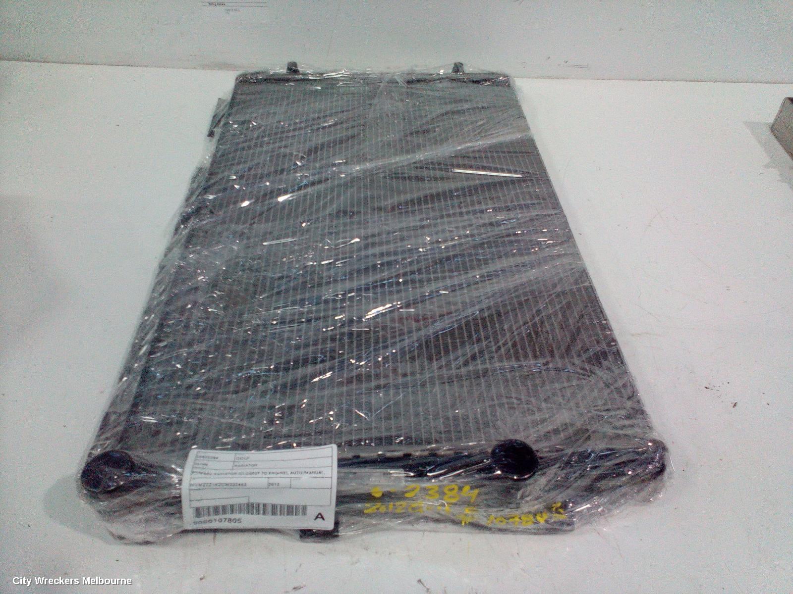 VOLKSWAGEN GOLF RADIATOR, PRIMARY RADIATOR (CLOSEST TO ENGINE), AUTO/MANUAL, 1.4, PETROL, CAVD CODE, GEN 6, 10/2008 - 01/2016
