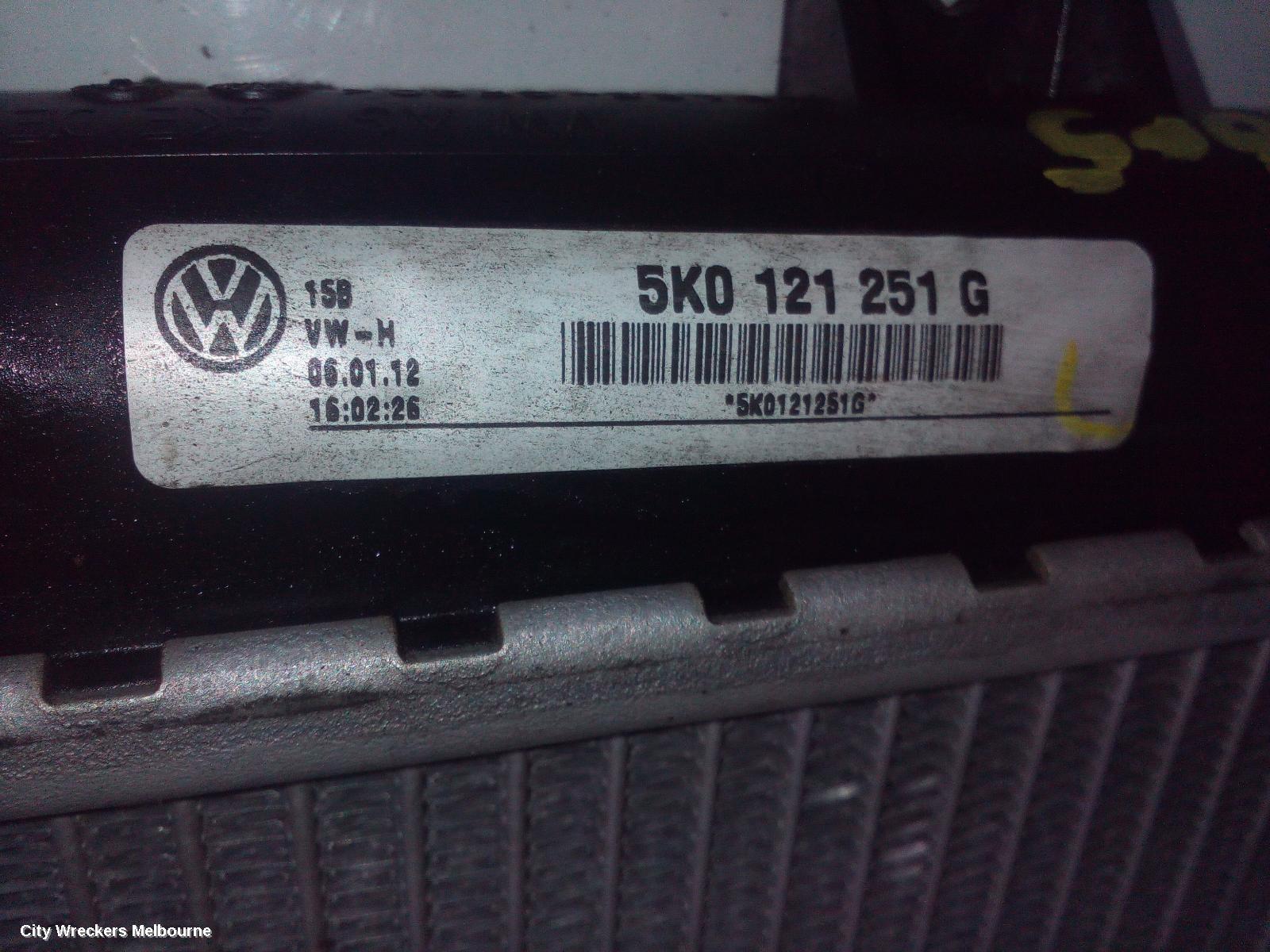 VOLKSWAGEN GOLF RADIATOR, PRIMARY RADIATOR (CLOSEST TO ENGINE), AUTO/MANUAL, 1.4, PETROL, CAVD CODE, GEN 6, 10/2008 - 01/2016