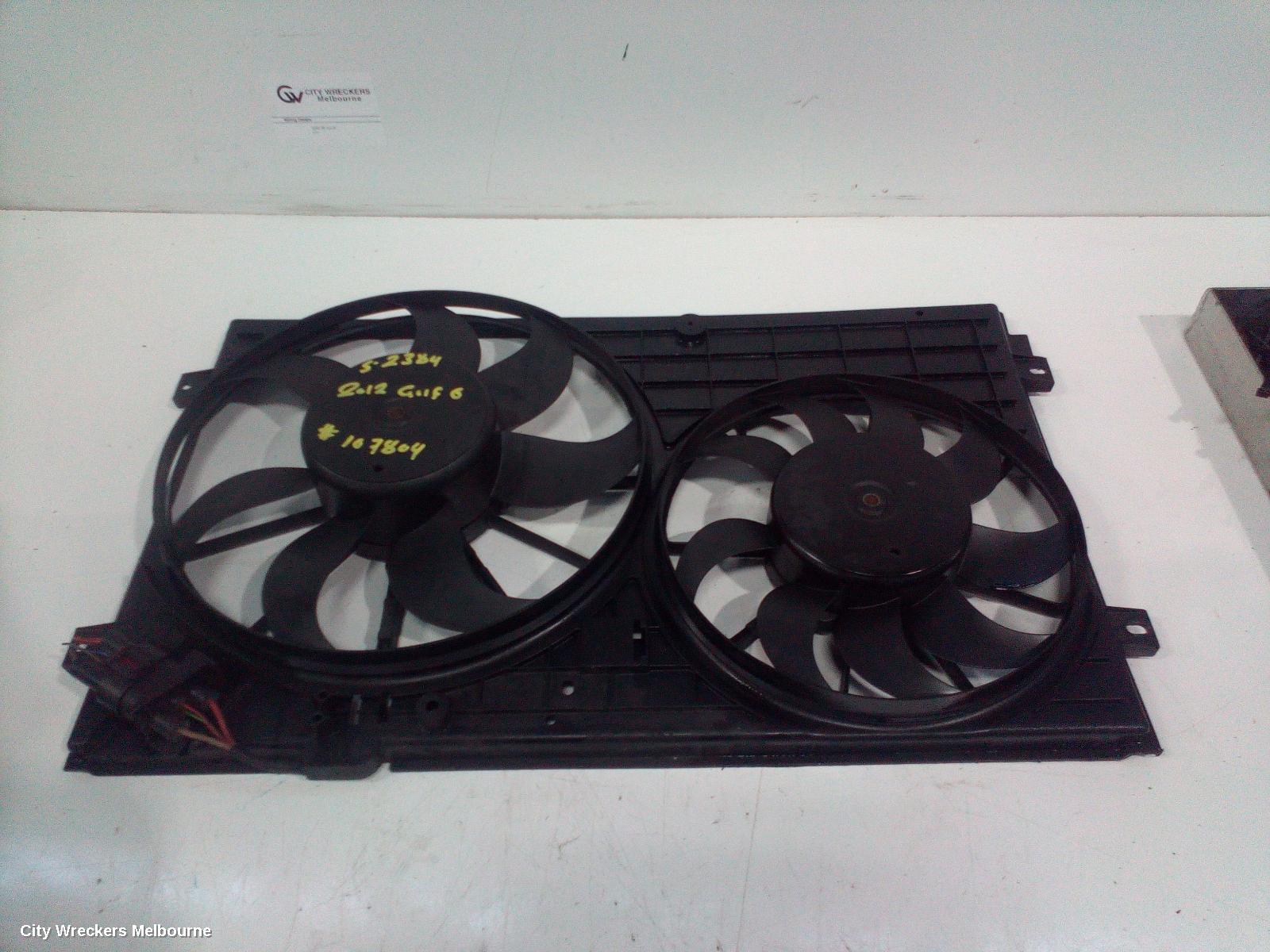 VOLKSWAGEN GOLF FAN, DUAL FAN ASSY, 1.4, PETROL, CAVD CODE, GEN 6, 10/2008 - 01/2016