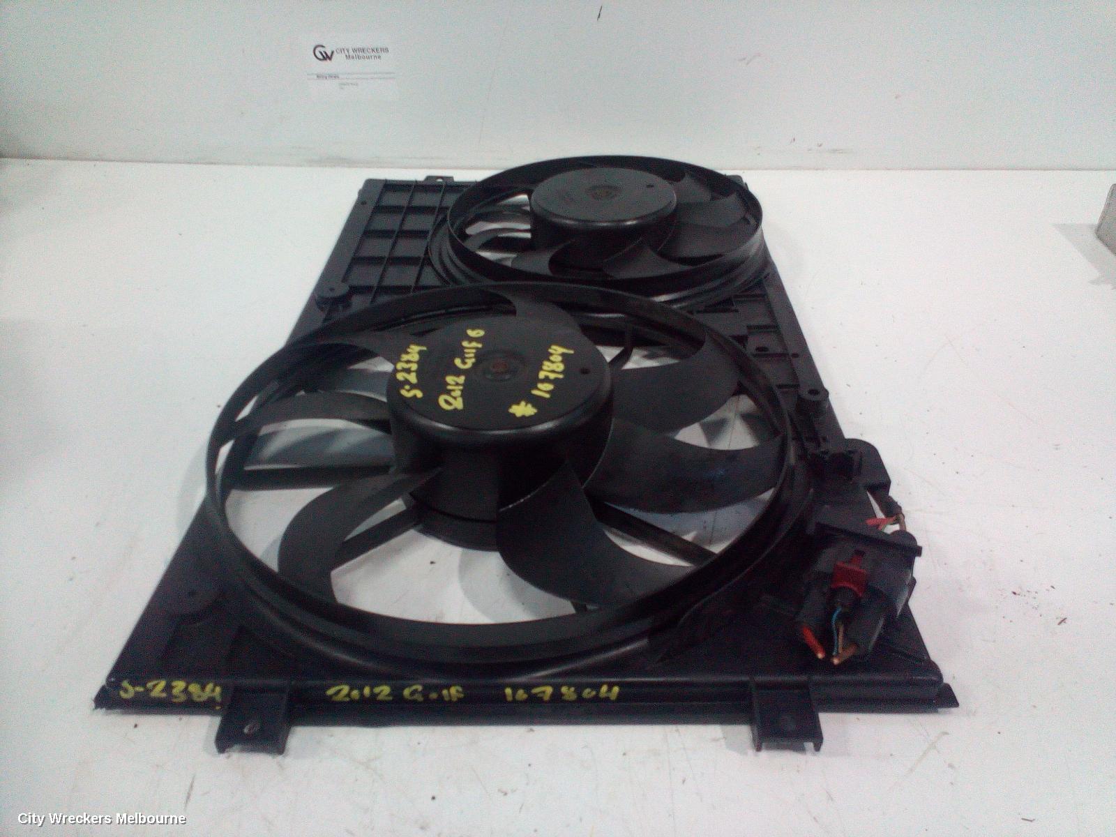 VOLKSWAGEN GOLF FAN, DUAL FAN ASSY, 1.4, PETROL, CAVD CODE, GEN 6, 10/2008 - 01/2016