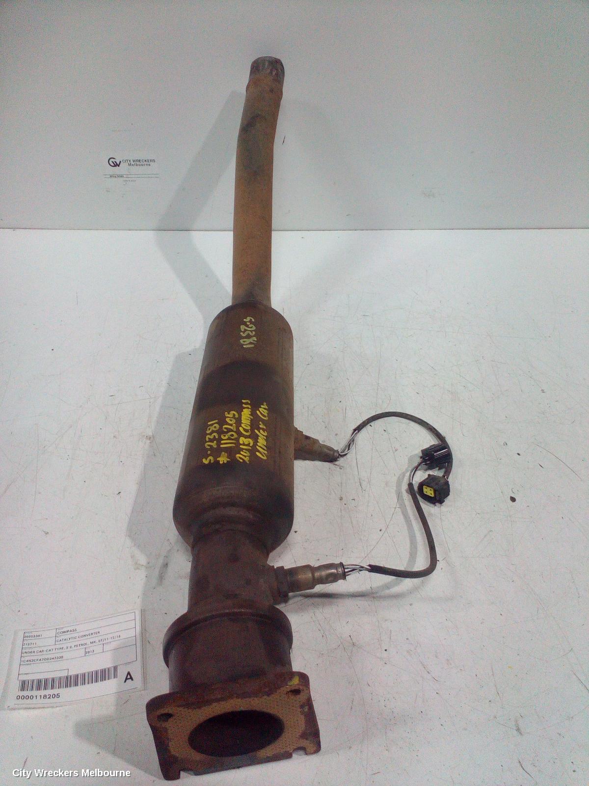 JEEP COMPASS CATALYTIC CONVERTER, UNDER CAR-CAT TYPE, 2.0, PETROL, MK, 07/2011 - 12/2016