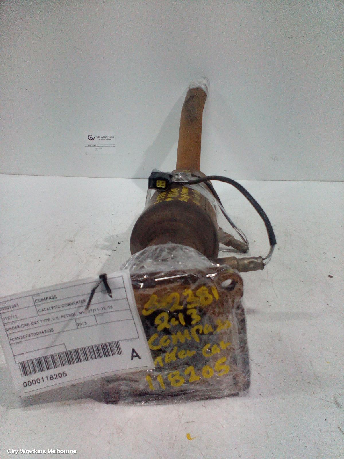 JEEP COMPASS CATALYTIC CONVERTER, UNDER CAR-CAT TYPE, 2.0, PETROL, MK, 07/2011 - 12/2016