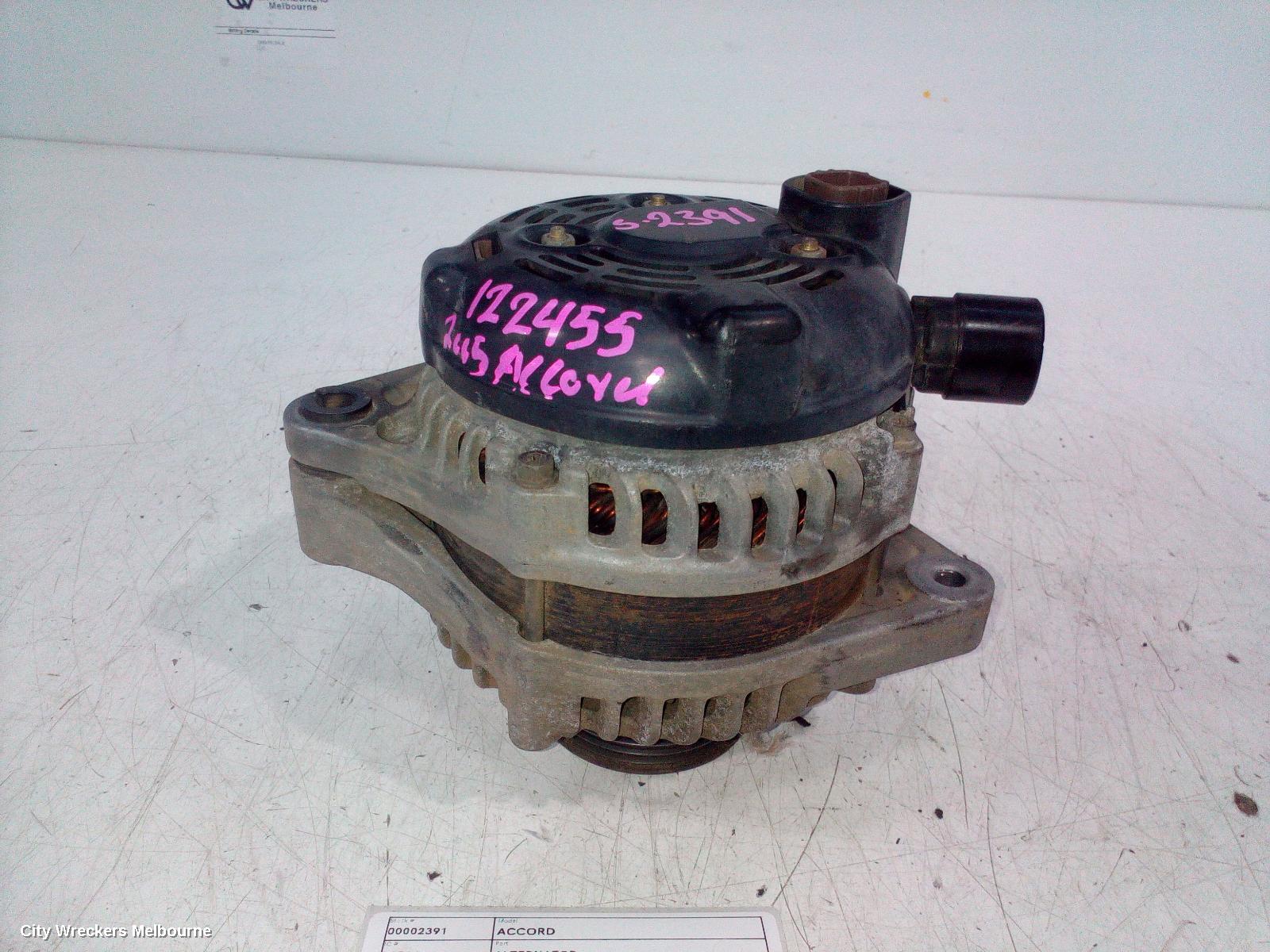 HONDA ACCORD ALTERNATOR, 3.0, J30A4, 7TH GEN, CM (VIN MRHCM), 09/2003 - 10/2007