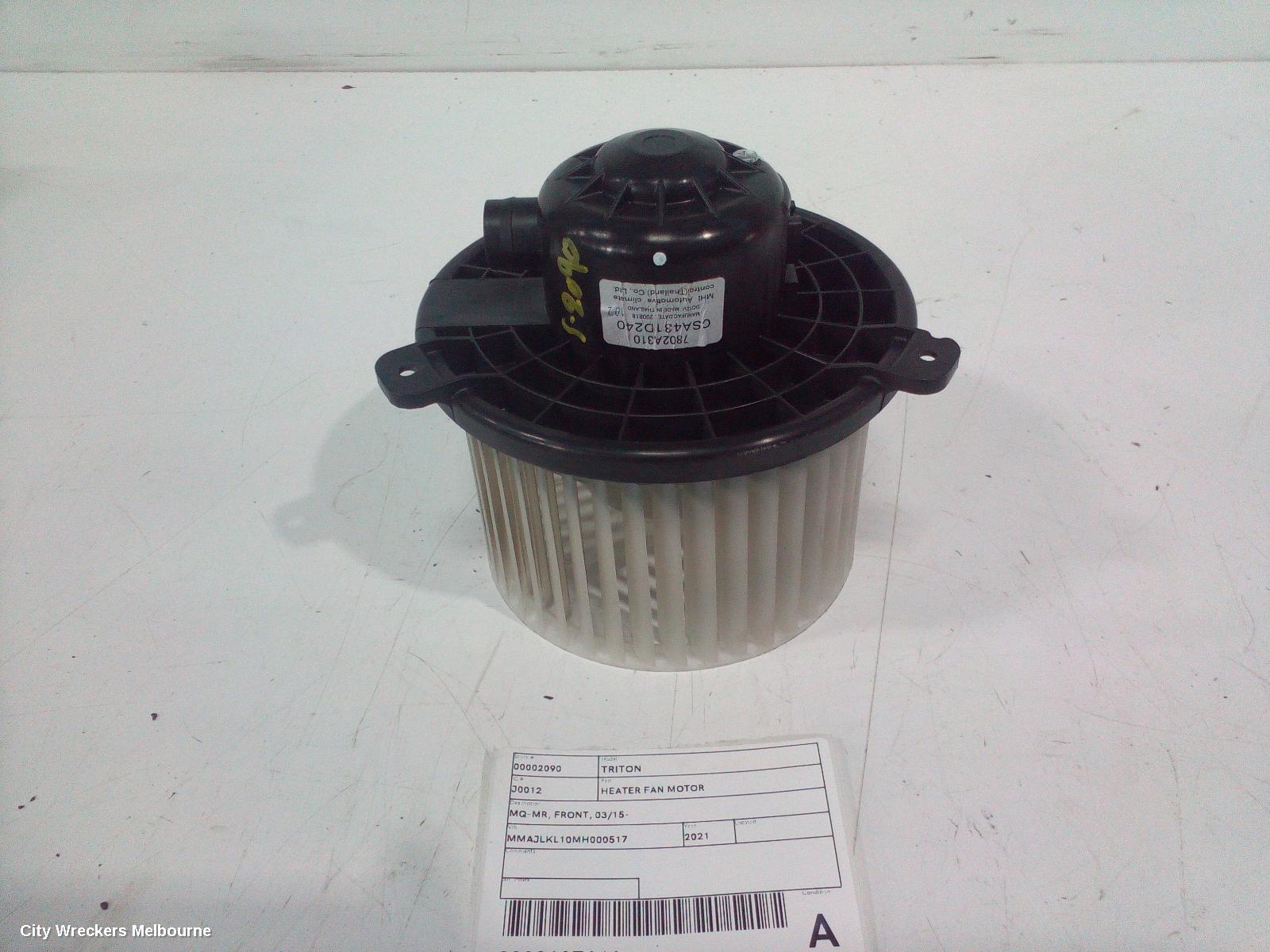 MITSUBISHI TRITON HEATER FAN MOTOR, MQ-MR, FRONT, 03/2015 - 10/2021