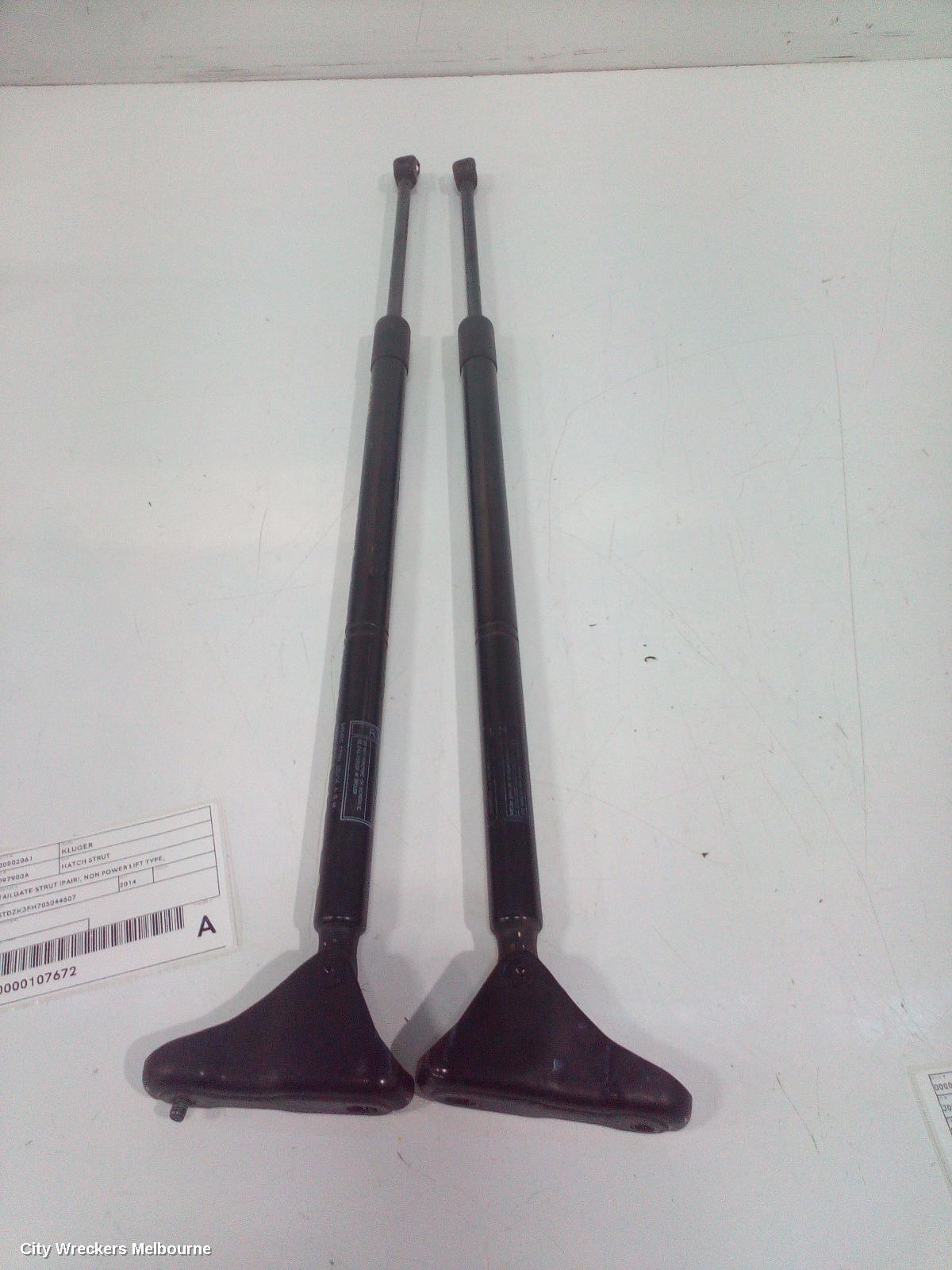TOYOTA KLUGER HATCH STRUT, TAILGATE STRUT (PAIR), NON POWER LIFT TYPE, GSU50/GSU55, 12/2013 - 02/2021