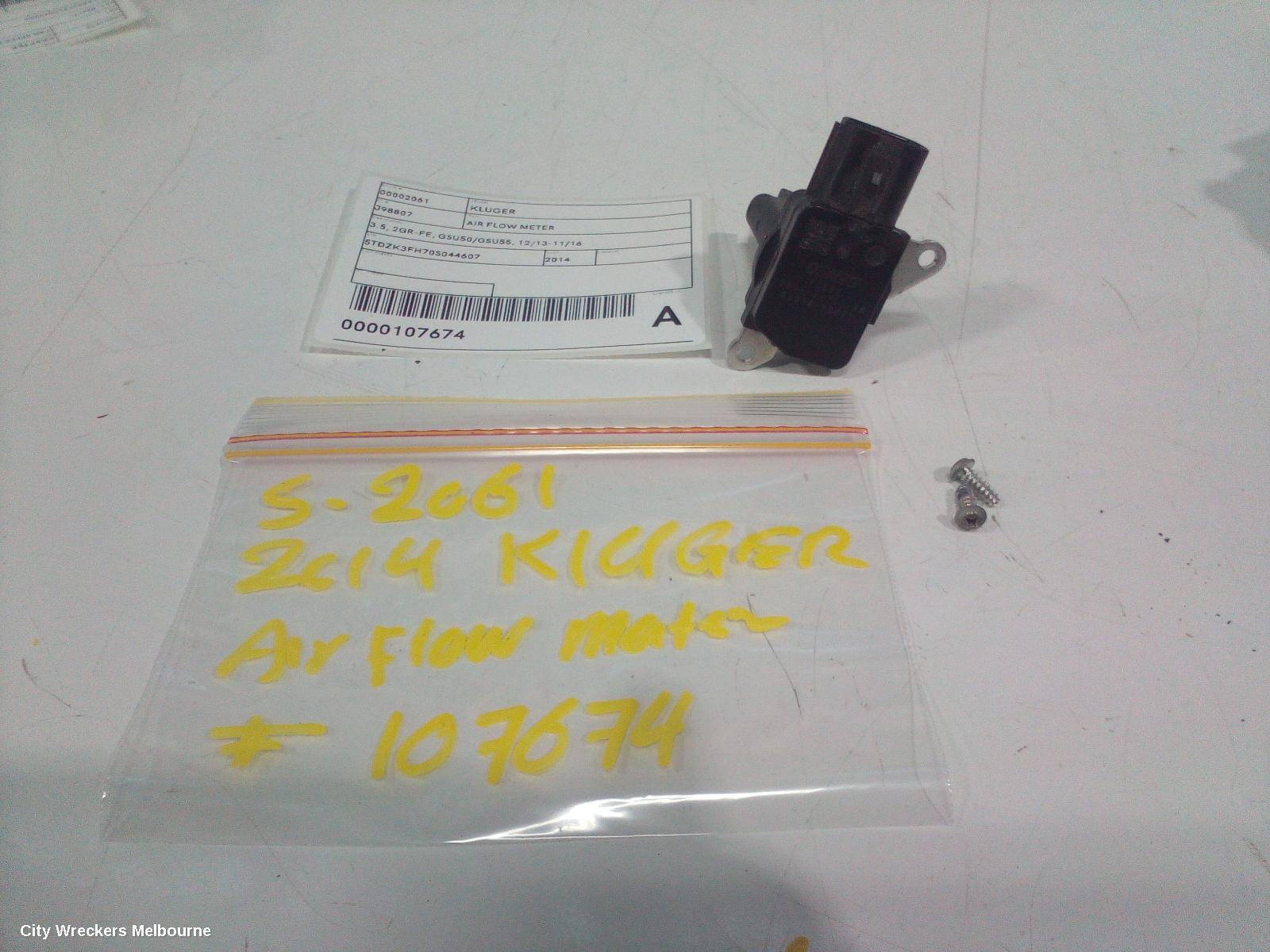 TOYOTA KLUGER AIR FLOW METER, 3.5, 2GR-FE, GSU50/GSU55, 12/2013 - 11/2016