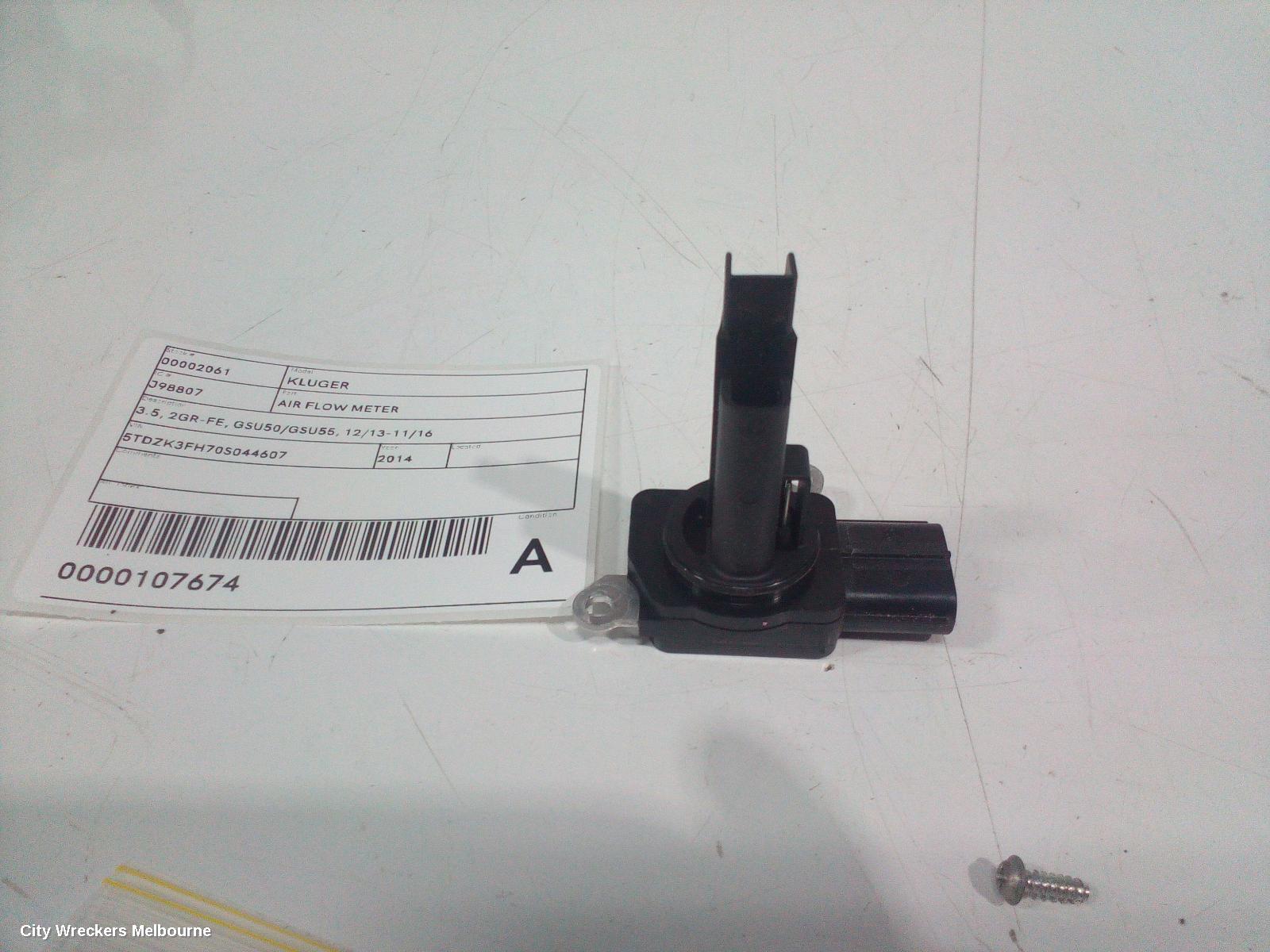 TOYOTA KLUGER AIR FLOW METER, 3.5, 2GR-FE, GSU50/GSU55, 12/2013 - 11/2016