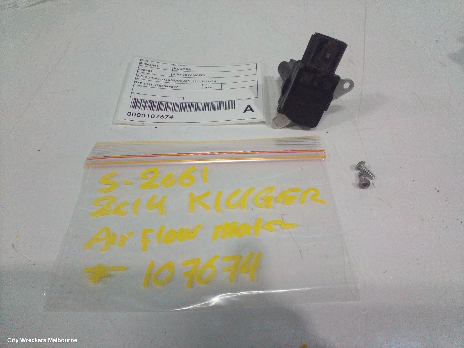 TOYOTA KLUGER AIR FLOW METER, 3.5, 2GR-FE, GSU50/GSU55, 12/2013 - 11/2016